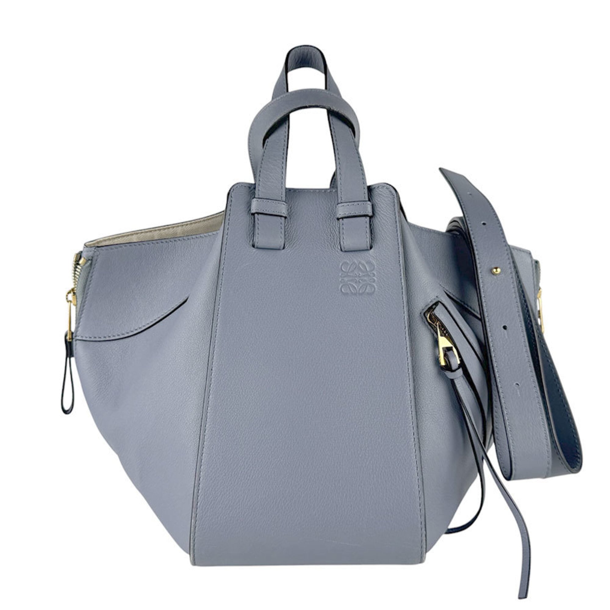 Loewe Blue Leather Handbag Shoulder Bag (Pre-Owned)