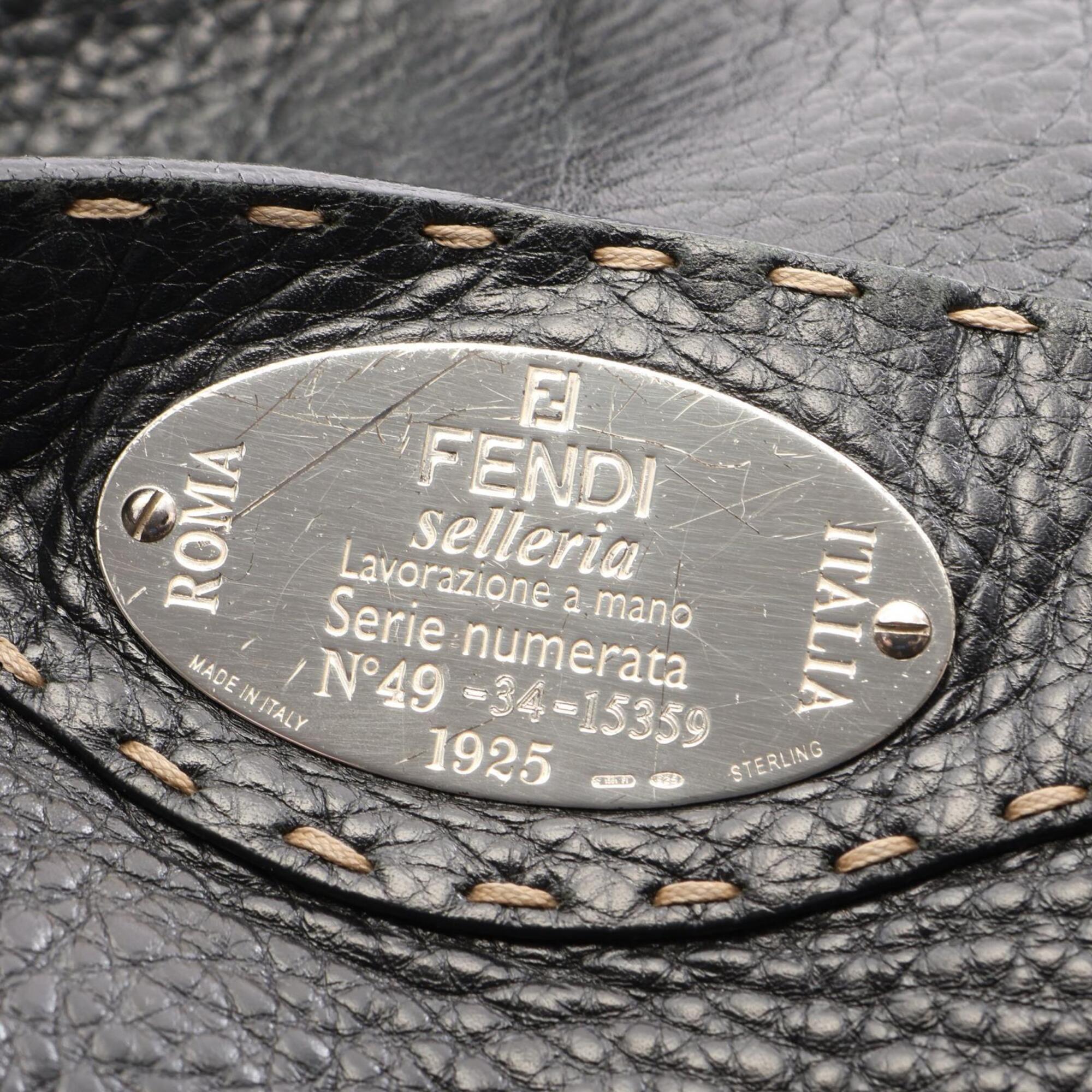 Fendi Black Leather Handbag Shoulder Bag (Pre-Owned)