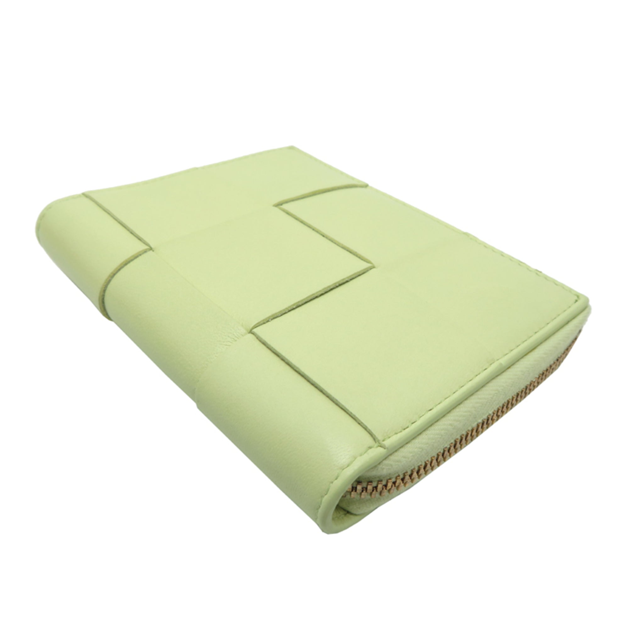 Bottega Veneta Green Yellow Leather Wallet (Bi-Fold) (Pre-Owned)