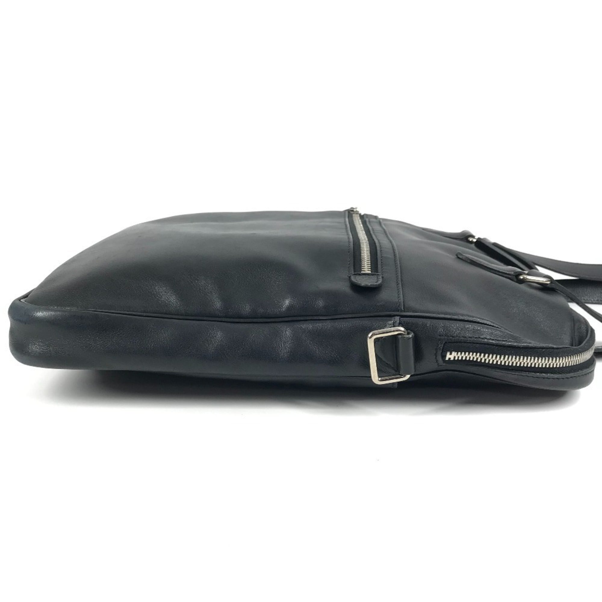 Hermes Black Leather Handbag Shoulder Bag Tote Bag (Pre-Owned)