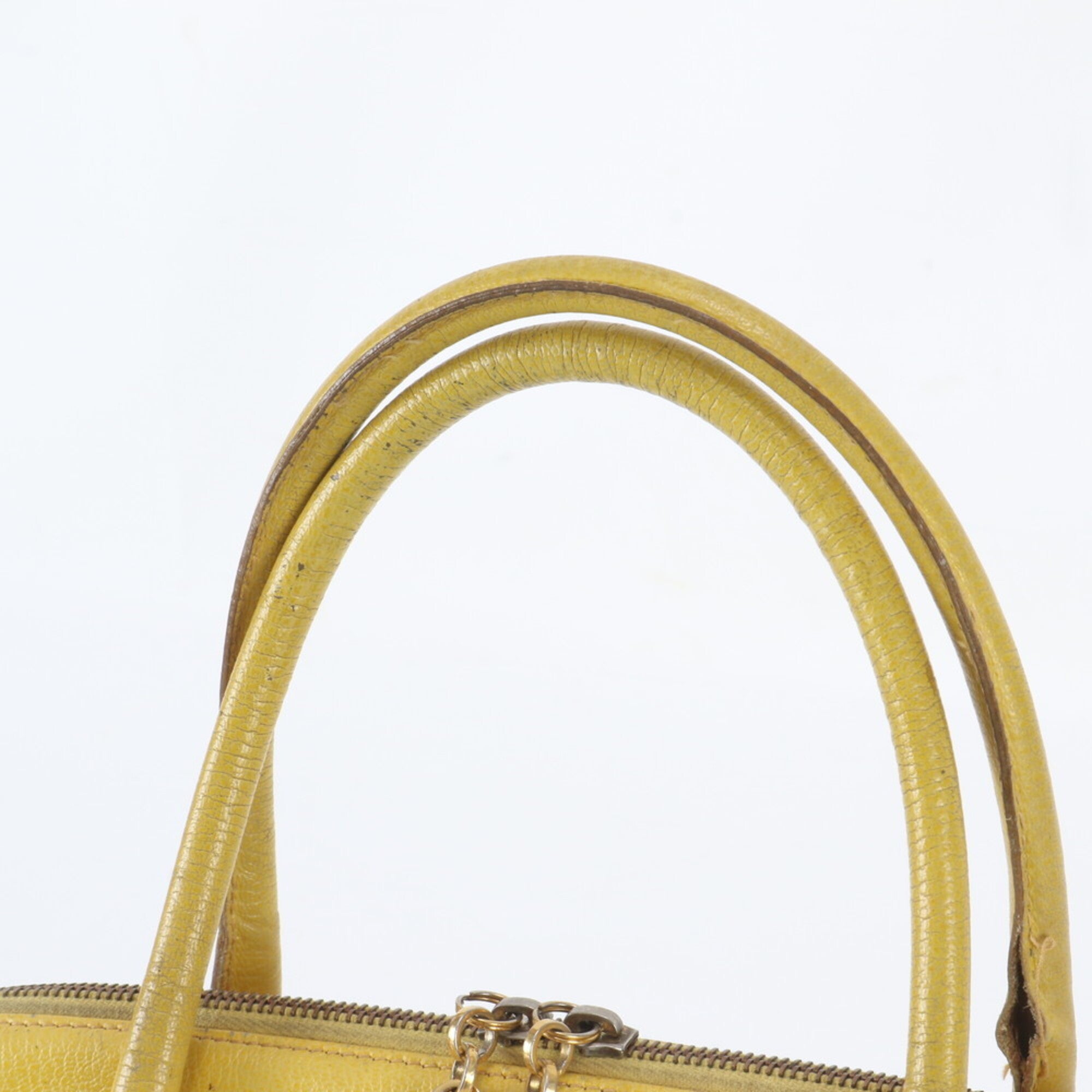 Salvatore Ferragamo Yellow Jacquard Handbag Shoulder Bag Tote Bag (Pre-Owned)