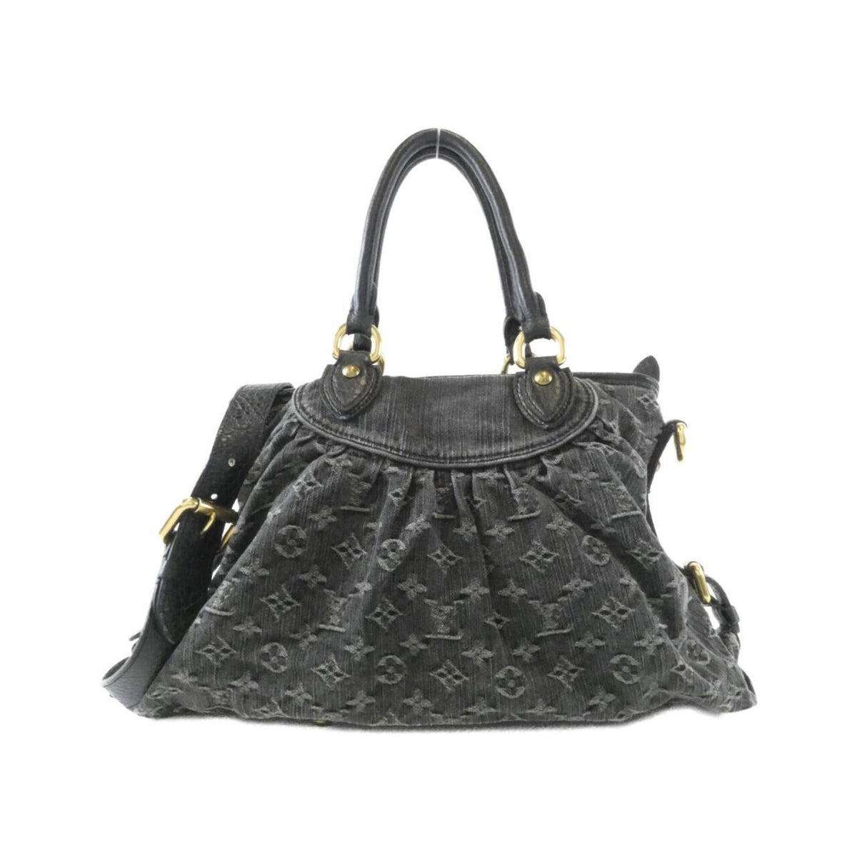 Louis Vuitton Black Denim Canvas Handbag (Pre-Owned)