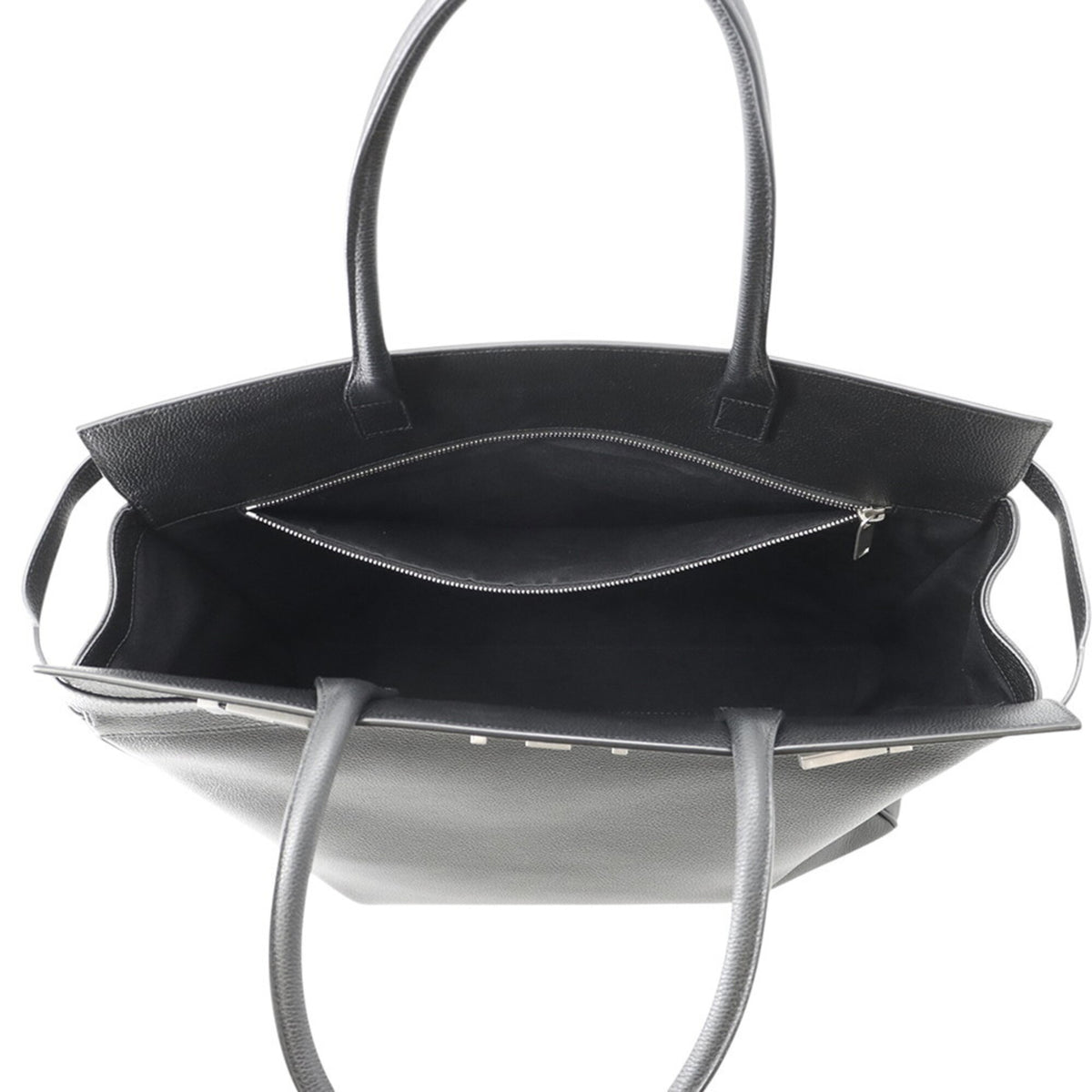 Yves Saint Laurent Black Leather Handbag Tote Bag (Pre-Owned)