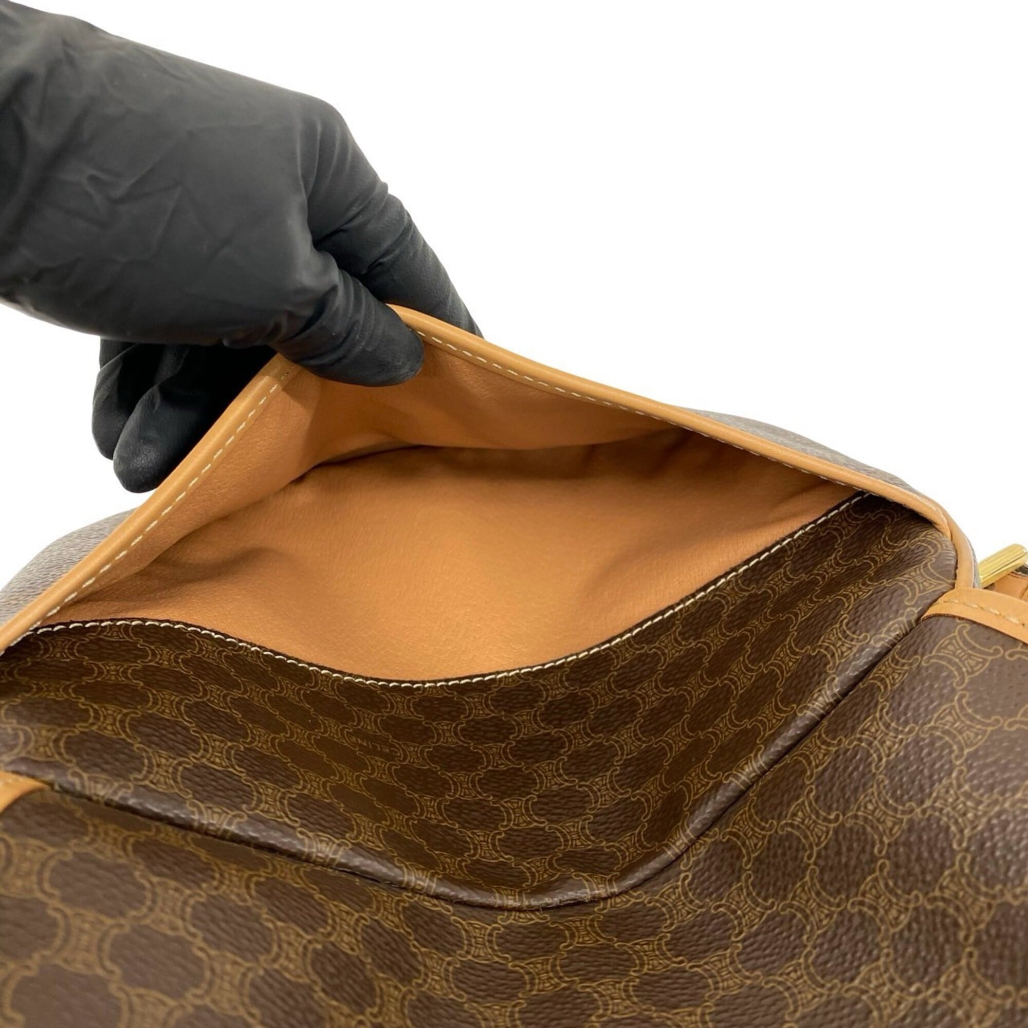Celine Brown Leather Pvc Pochette Shoulder Bag (Pre-Owned)