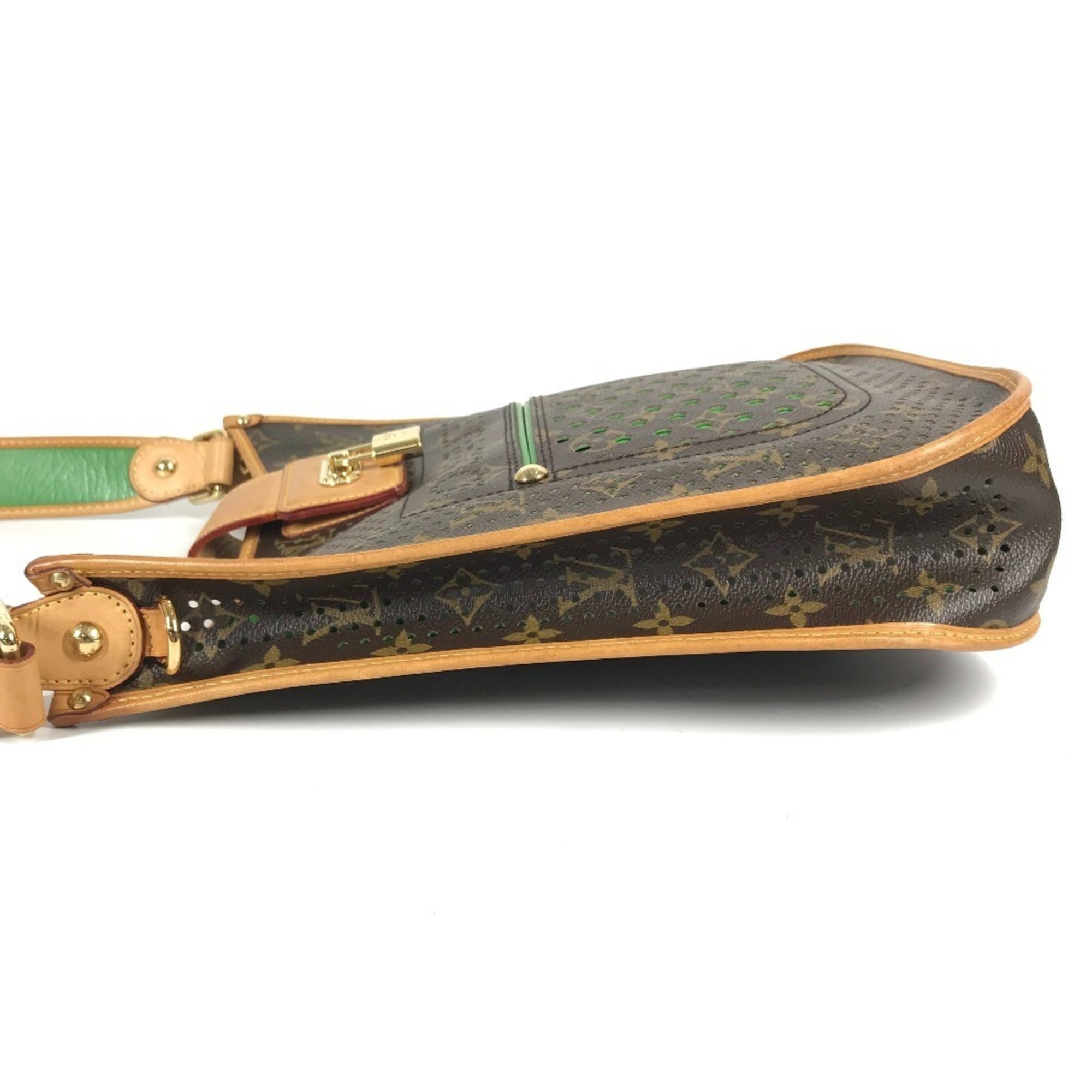 Louis Vuitton Brown Green Monogram Perforated Shoulder Bag (Pre-Owned)