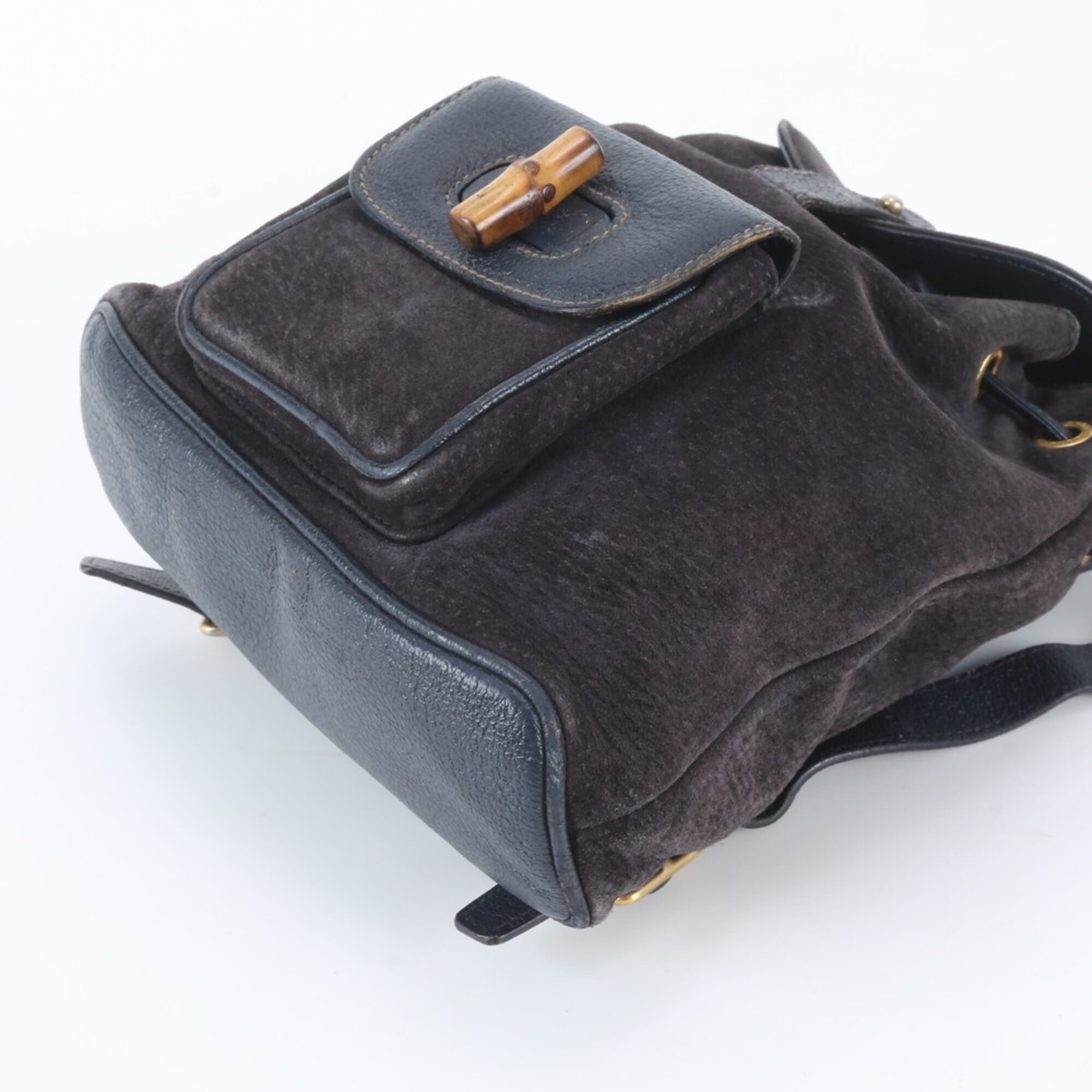 Gucci Navy Leather Backpack Shoulder Bag (Pre-Owned)