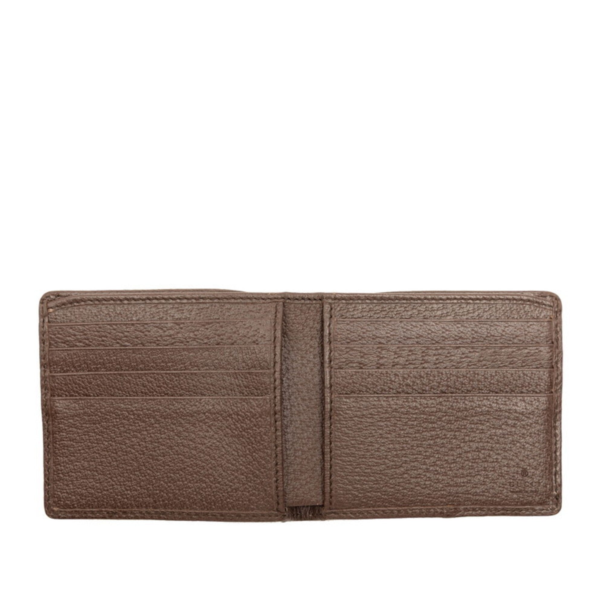 Gucci Brown Canvas Leather Wallet (Bi-Fold) (Pre-Owned)
