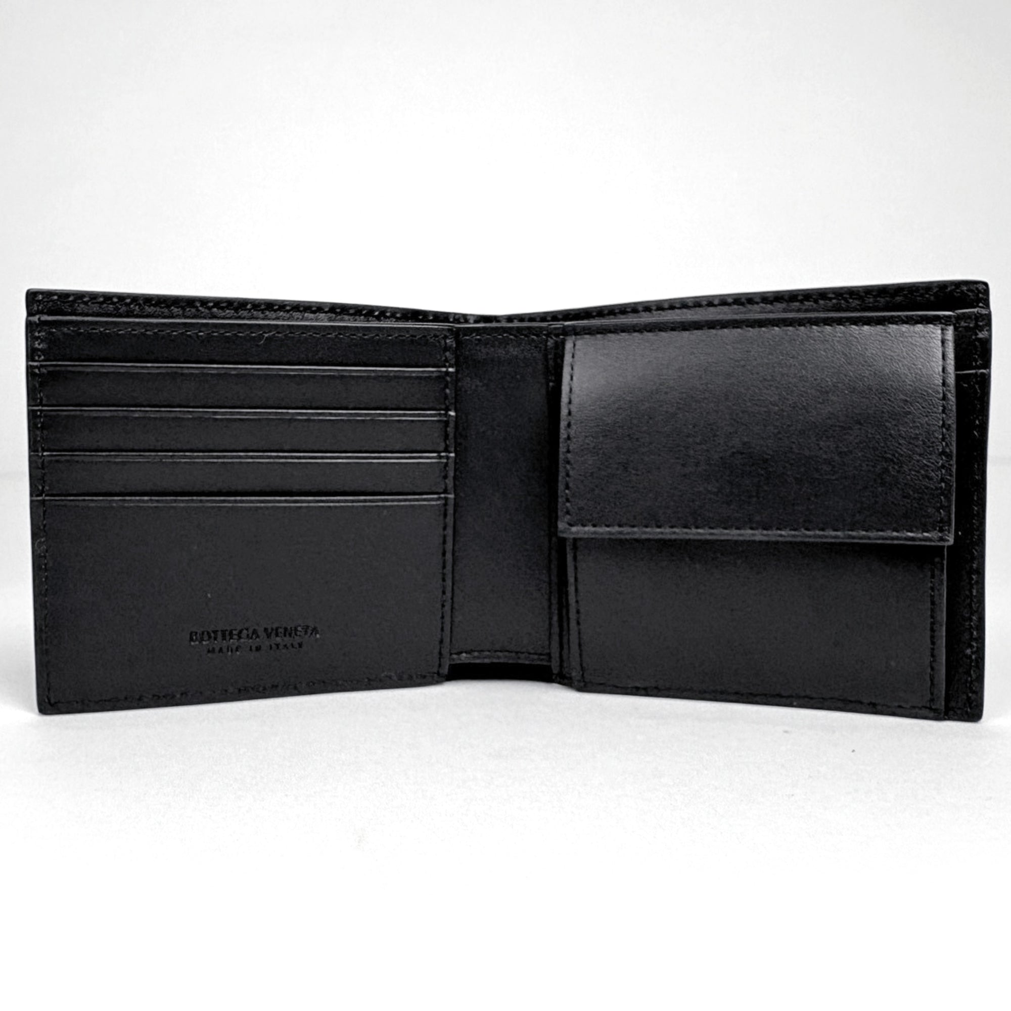 Bottega Veneta Intrecciato Black Leather Wallet (Bi-Fold) (Pre-Owned)