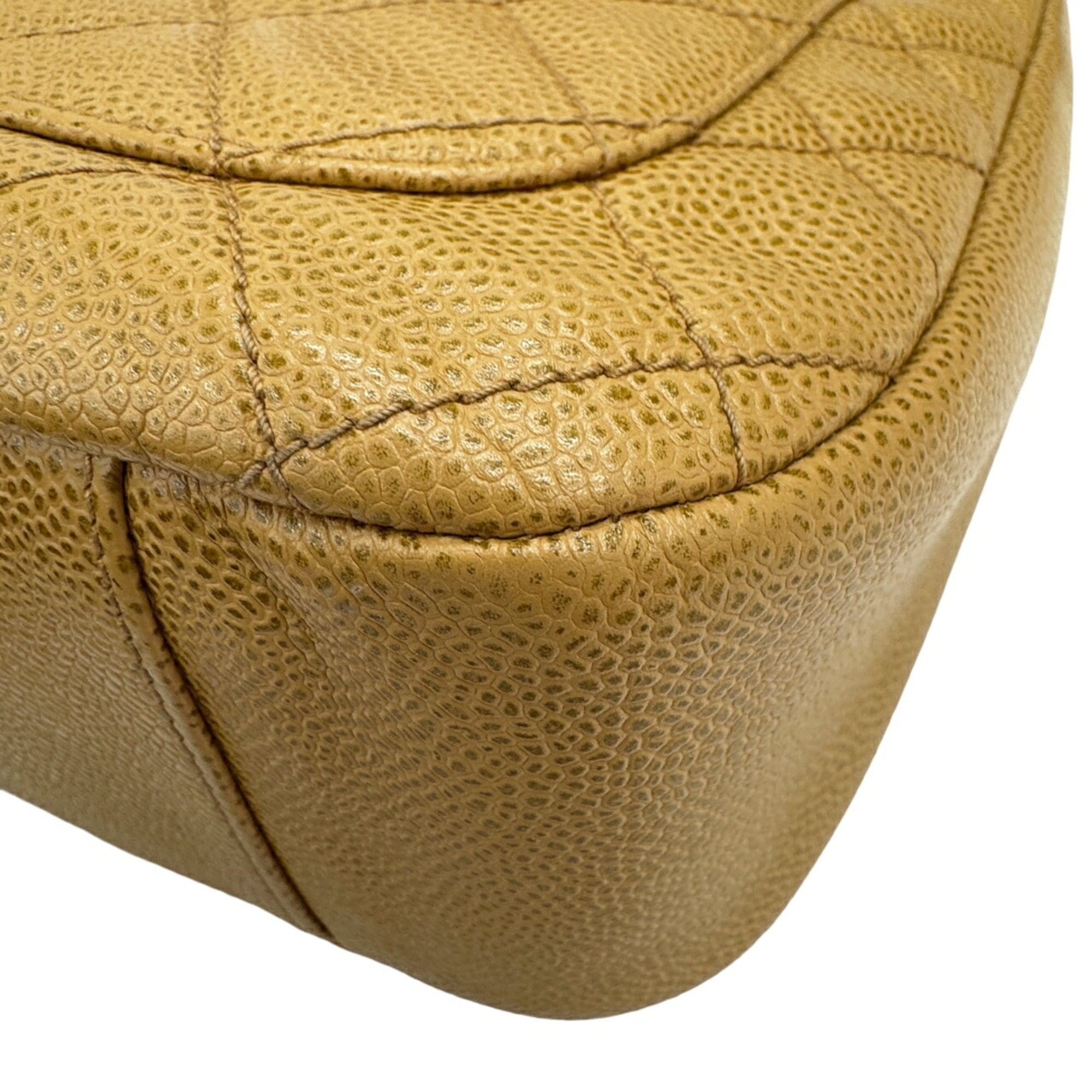Chanel Beige Grained Calfskin Shoulder Bag (Pre-Owned)