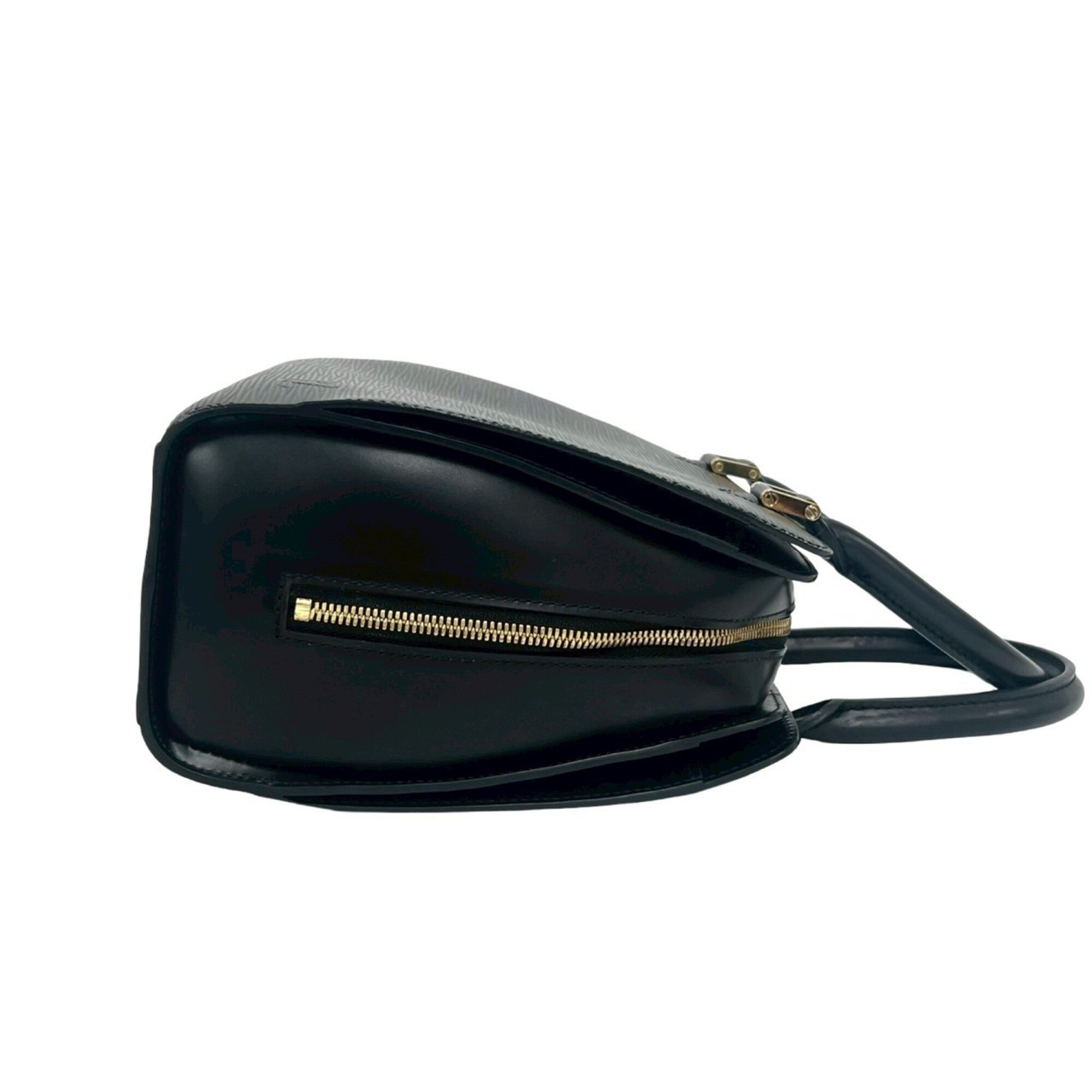 Louis Vuitton Black Leather Boston Bag Handbag (Pre-Owned)