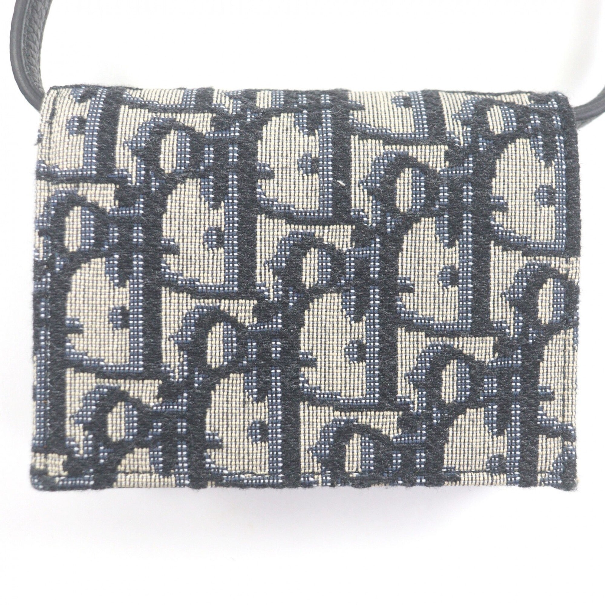 Dior Homme Beige Navy Canvas Leather Pouch (Pre-Owned)