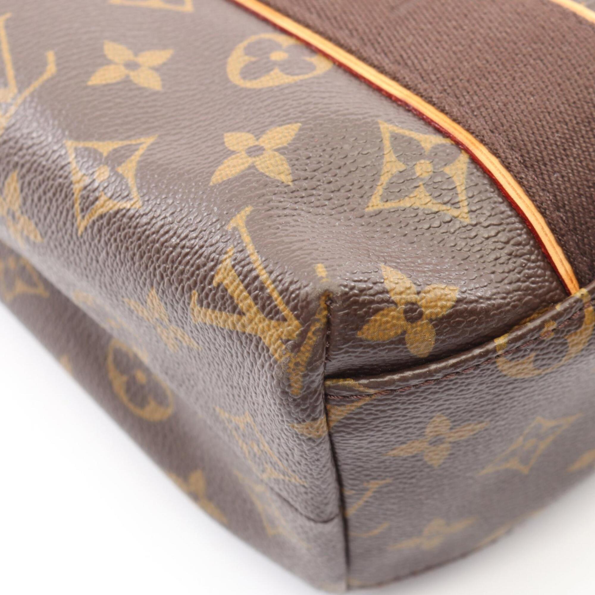 Louis Vuitton Brown Monogram Coated Canvas Leather Handbag Tote Bag (Pre-Owned)