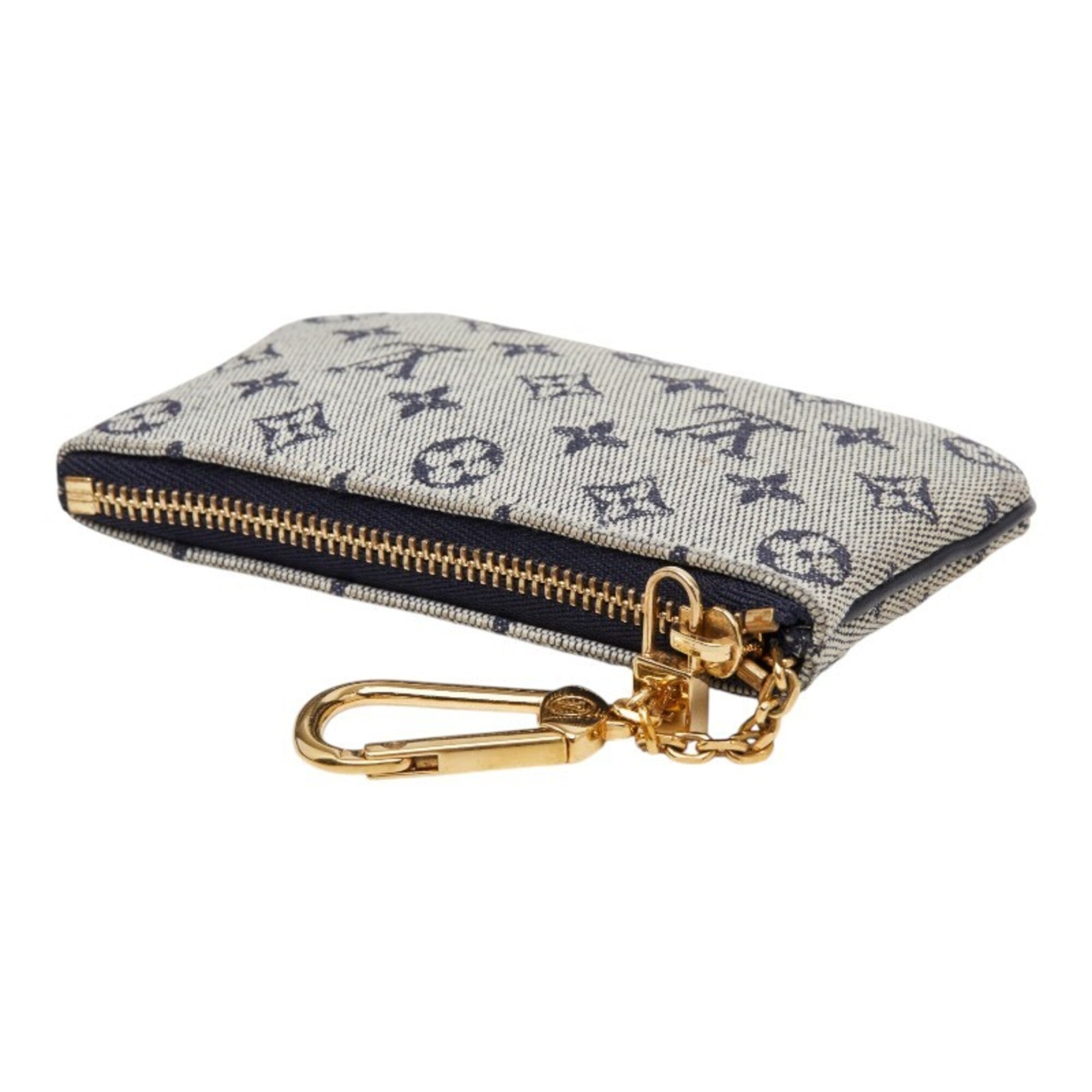 Louis Vuitton Blue Navy Canvas Leather Coin Purse/Coin Case (Pre-Owned)