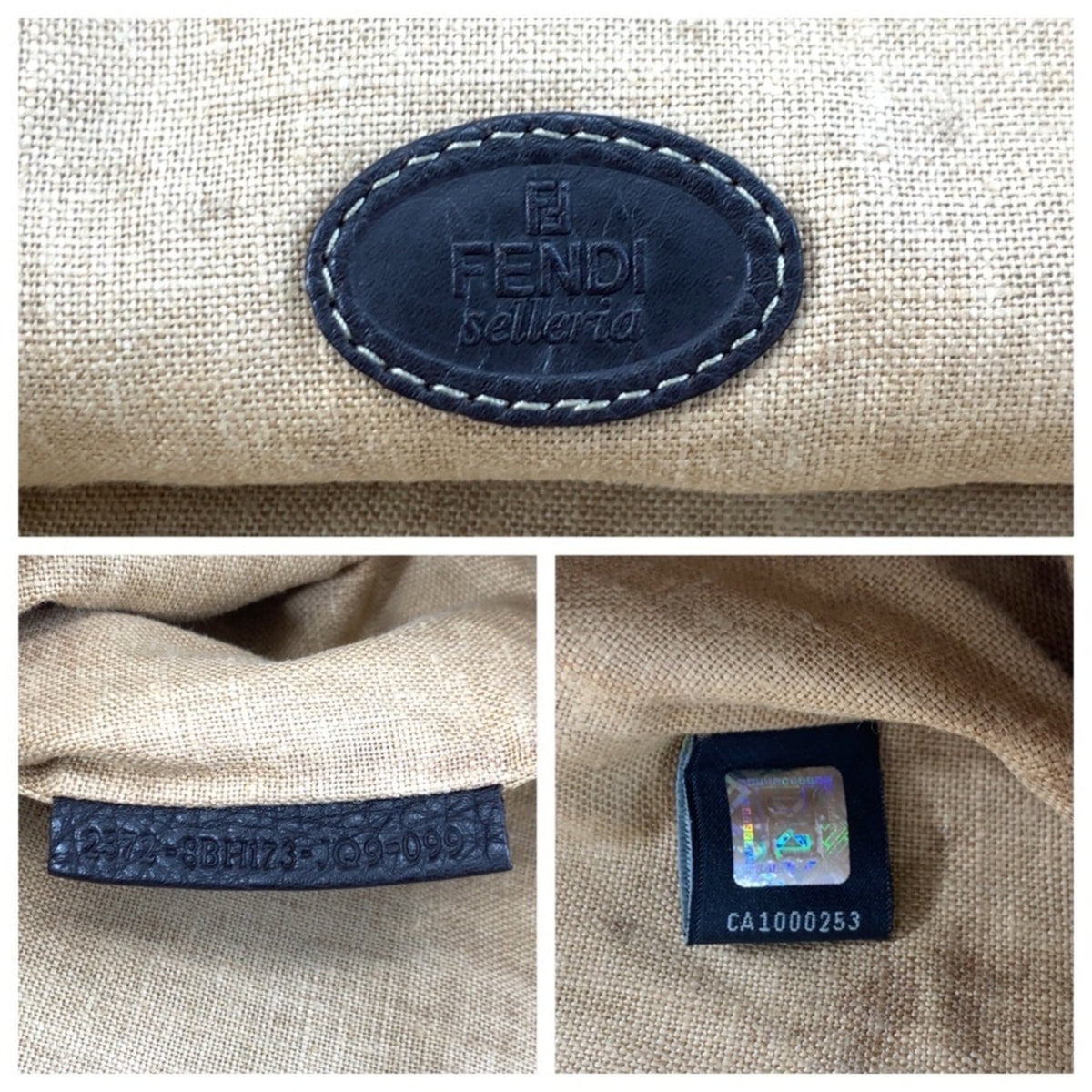 Fendi Brown Canvas Leather Handbag Tote Bag (Pre-Owned)