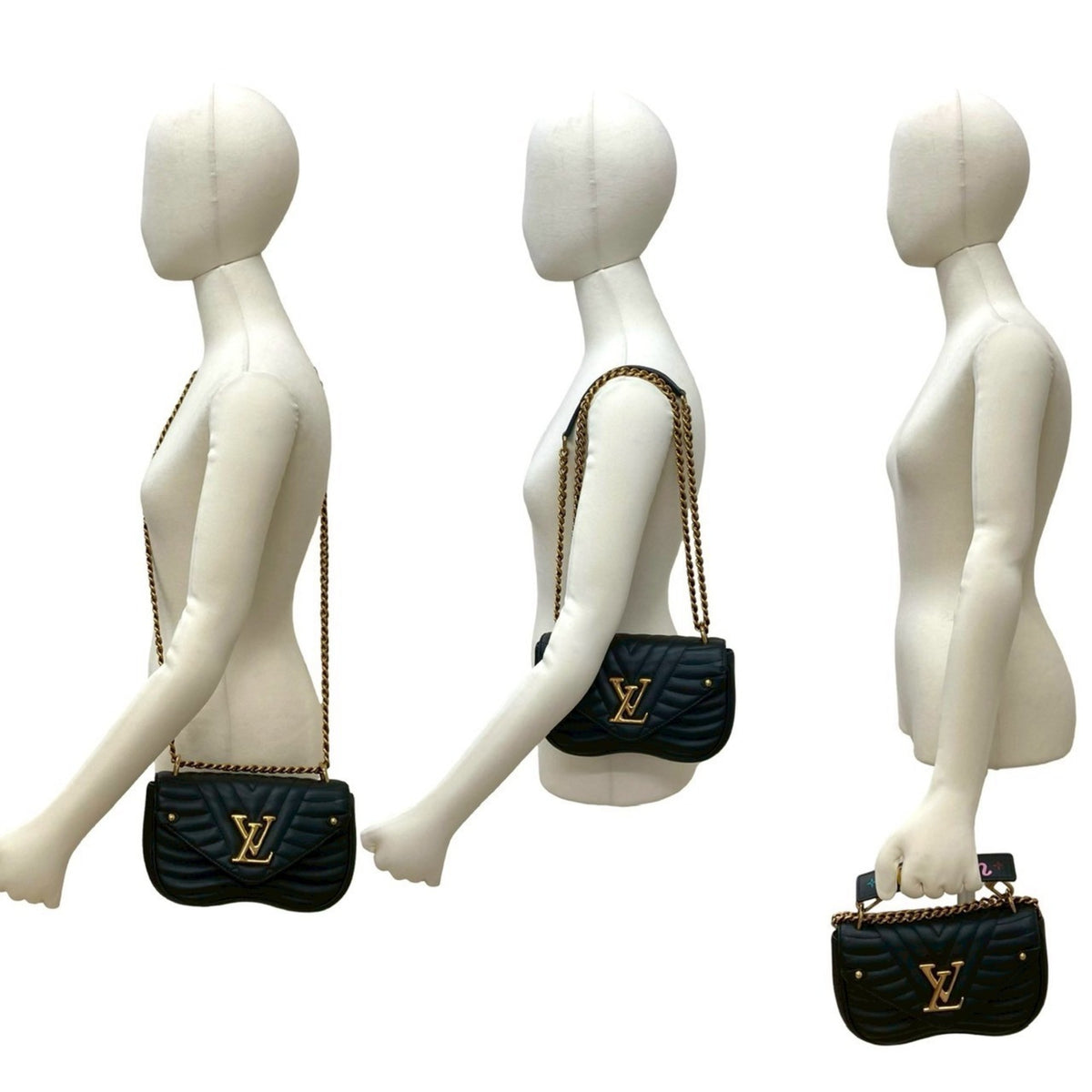 Louis Vuitton Black Leather Handbag Shoulder Bag (Pre-Owned)