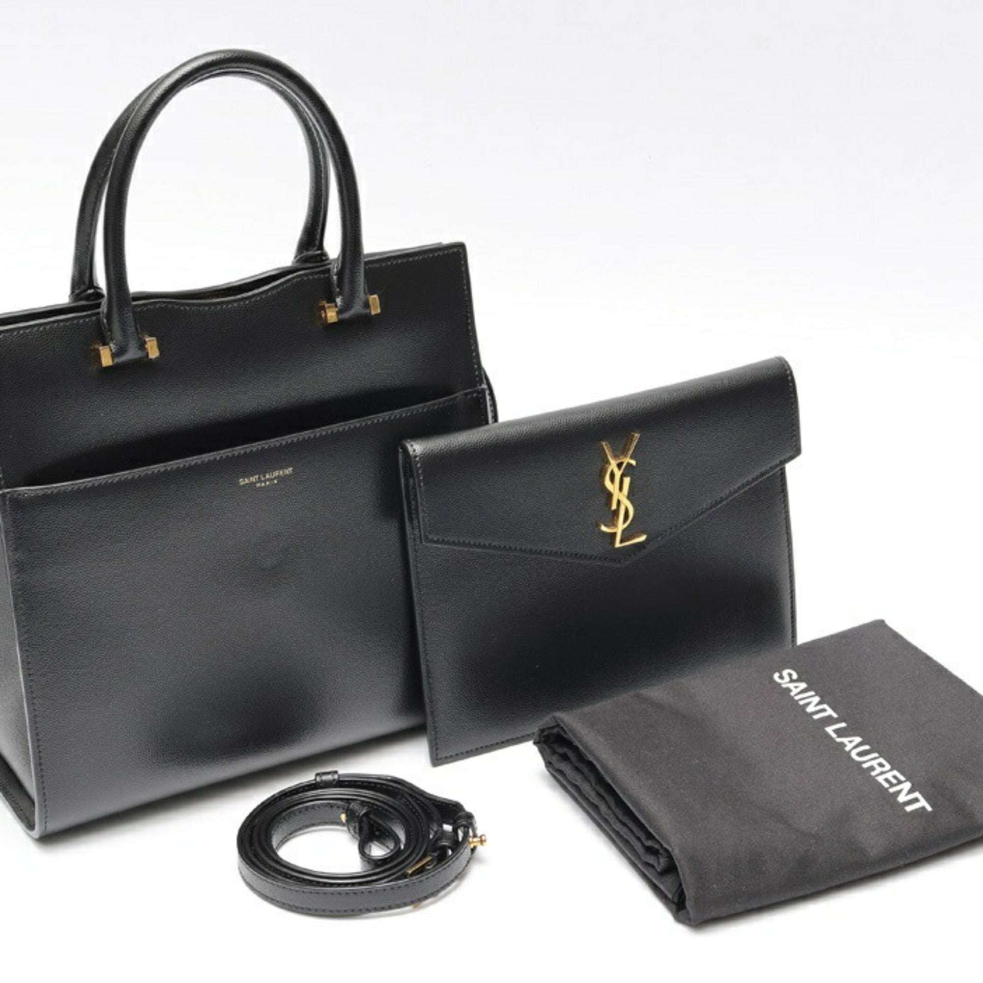 Saint Laurent Black Leather Handbag (Pre-Owned)