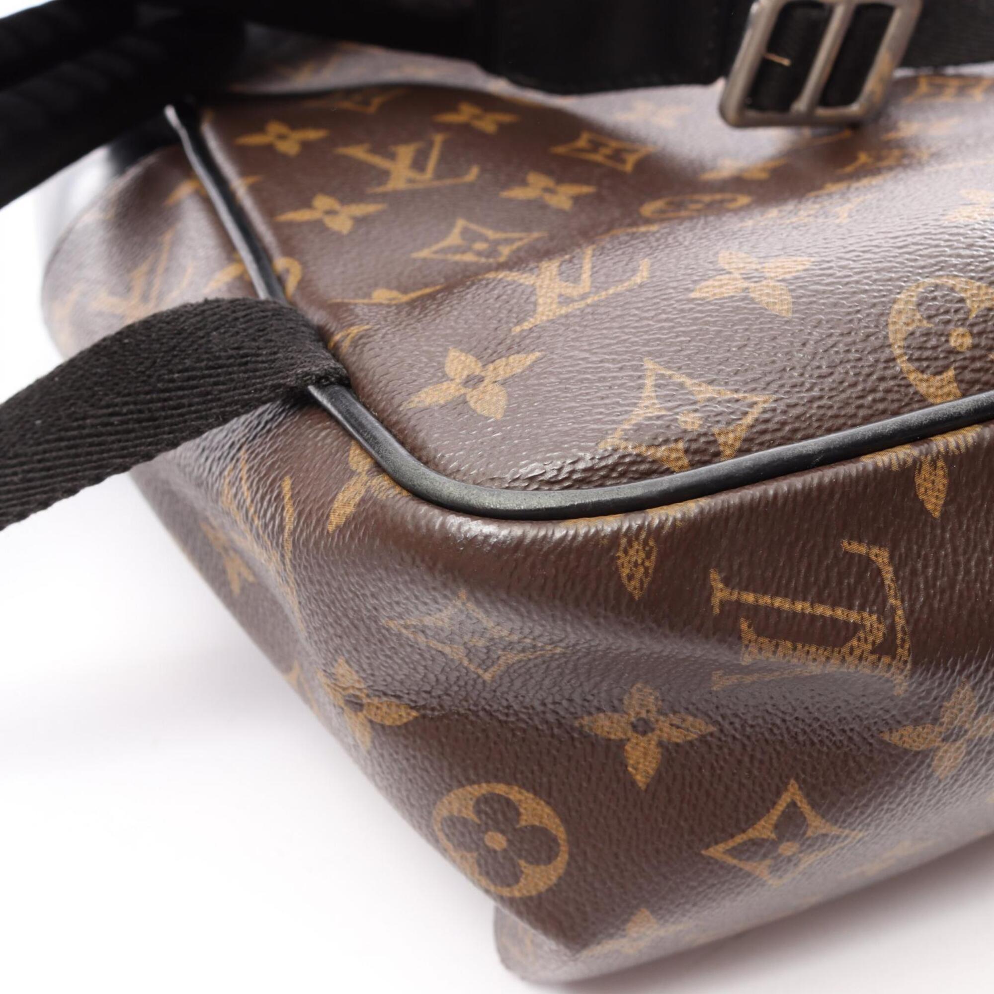 Louis Vuitton Black Brown Monogram Macassar Coated Canvas Leather Backpack (Pre-Owned)
