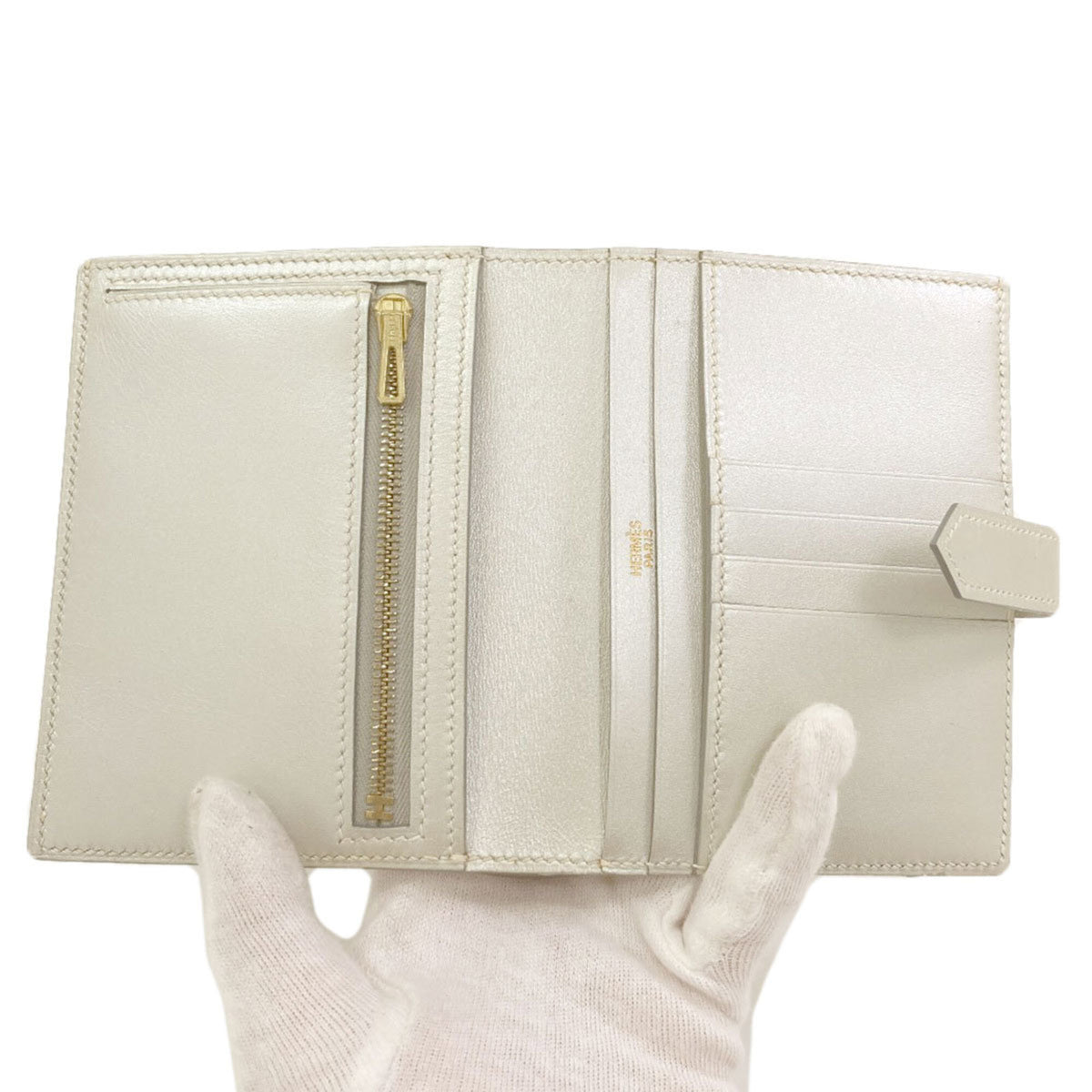 Hermes Silver Box Calf Leather Wallet (Bi-Fold) (Pre-Owned)