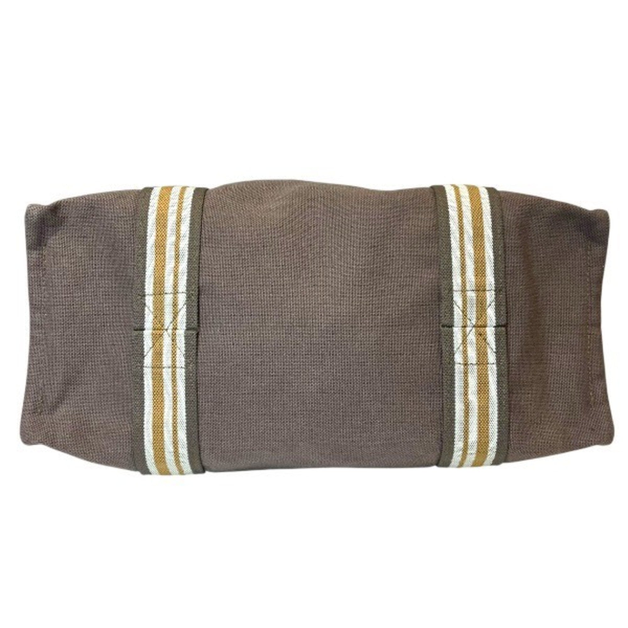 Hermes Etain Gray Brown Canvas Handbag Tote Bag (Pre-Owned)