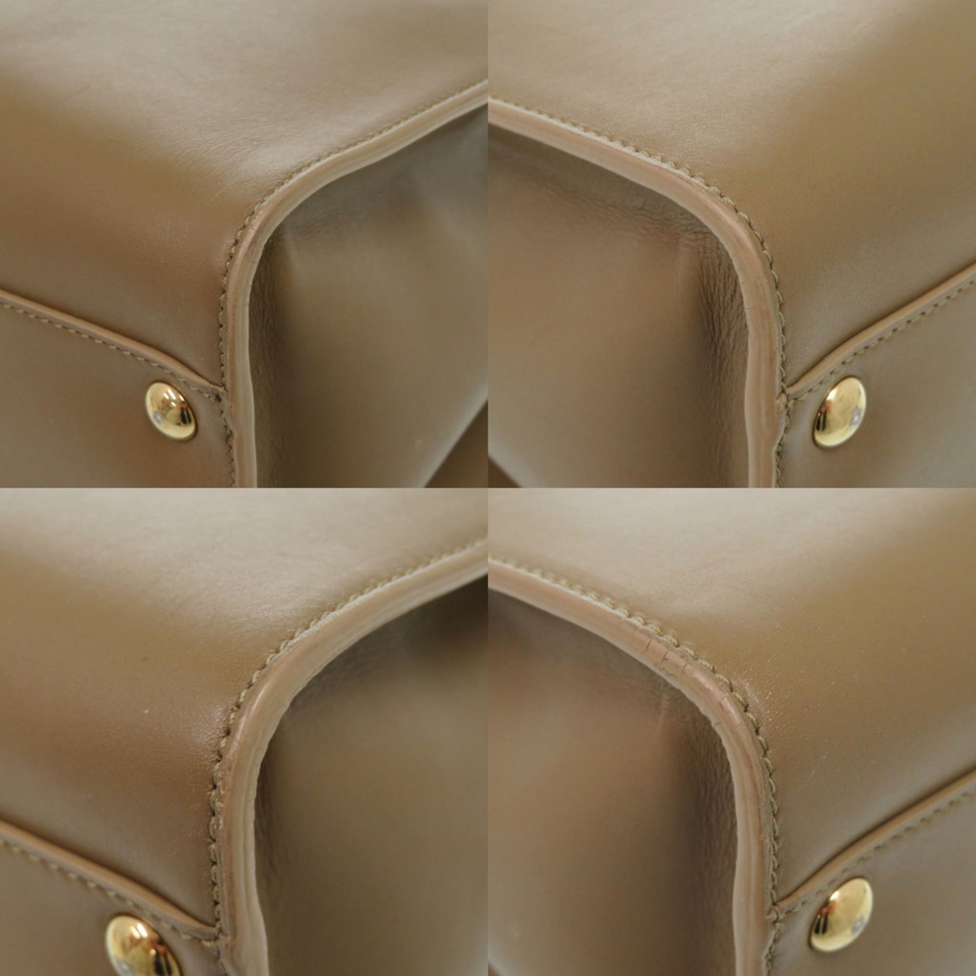 Salvatore Ferragamo Brown Red Color Leather Handbag (Pre-Owned)