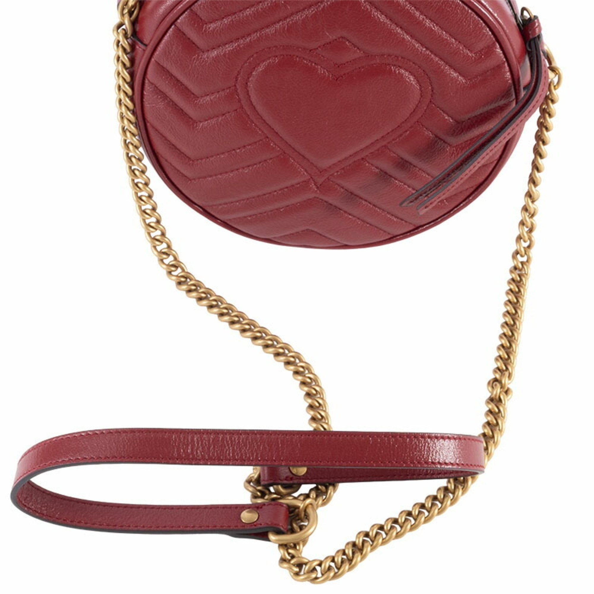 Gucci Red Color Leather Shoulder Bag (Pre-Owned)