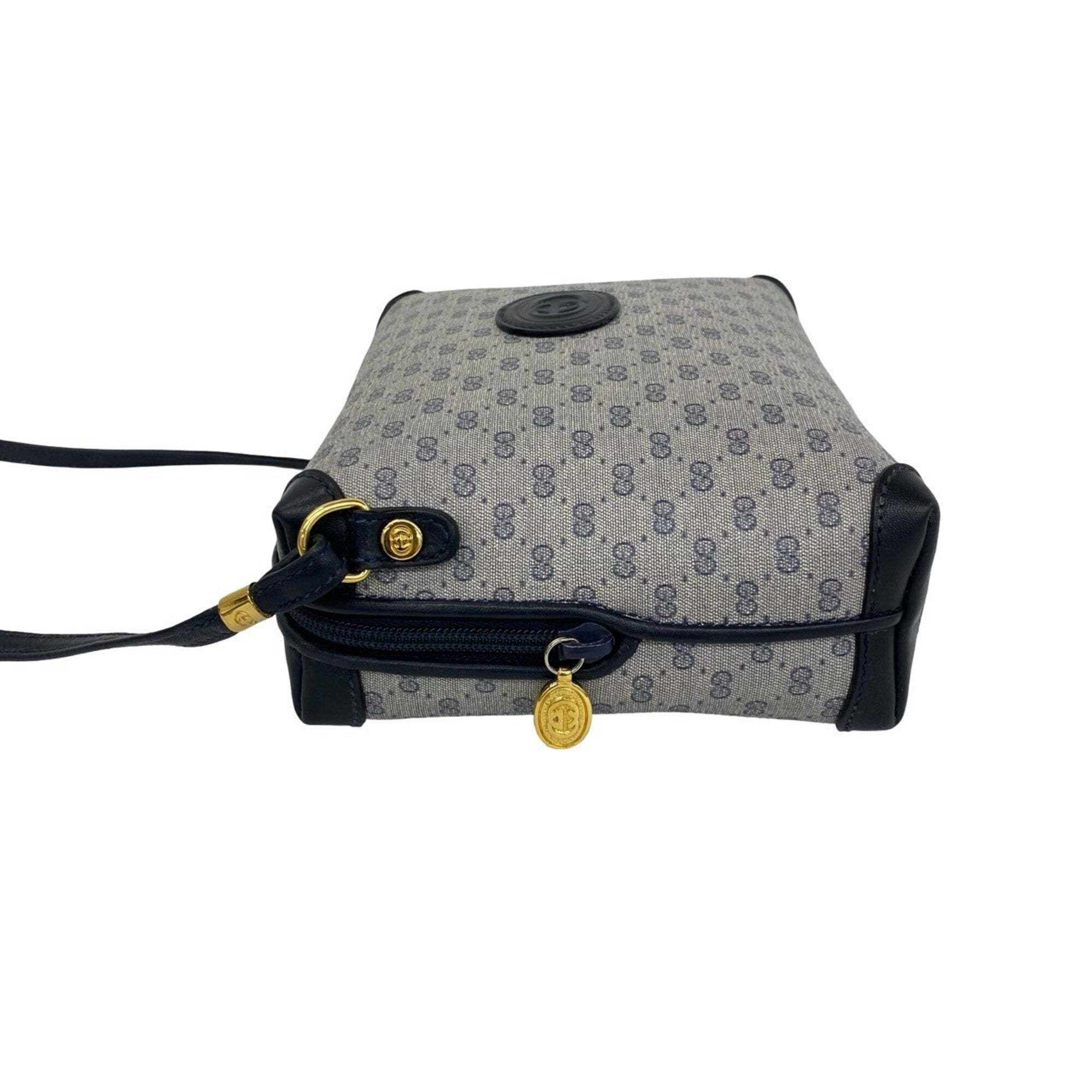 Gucci Navy Leather Pvc Shoulder Bag (Pre-Owned)