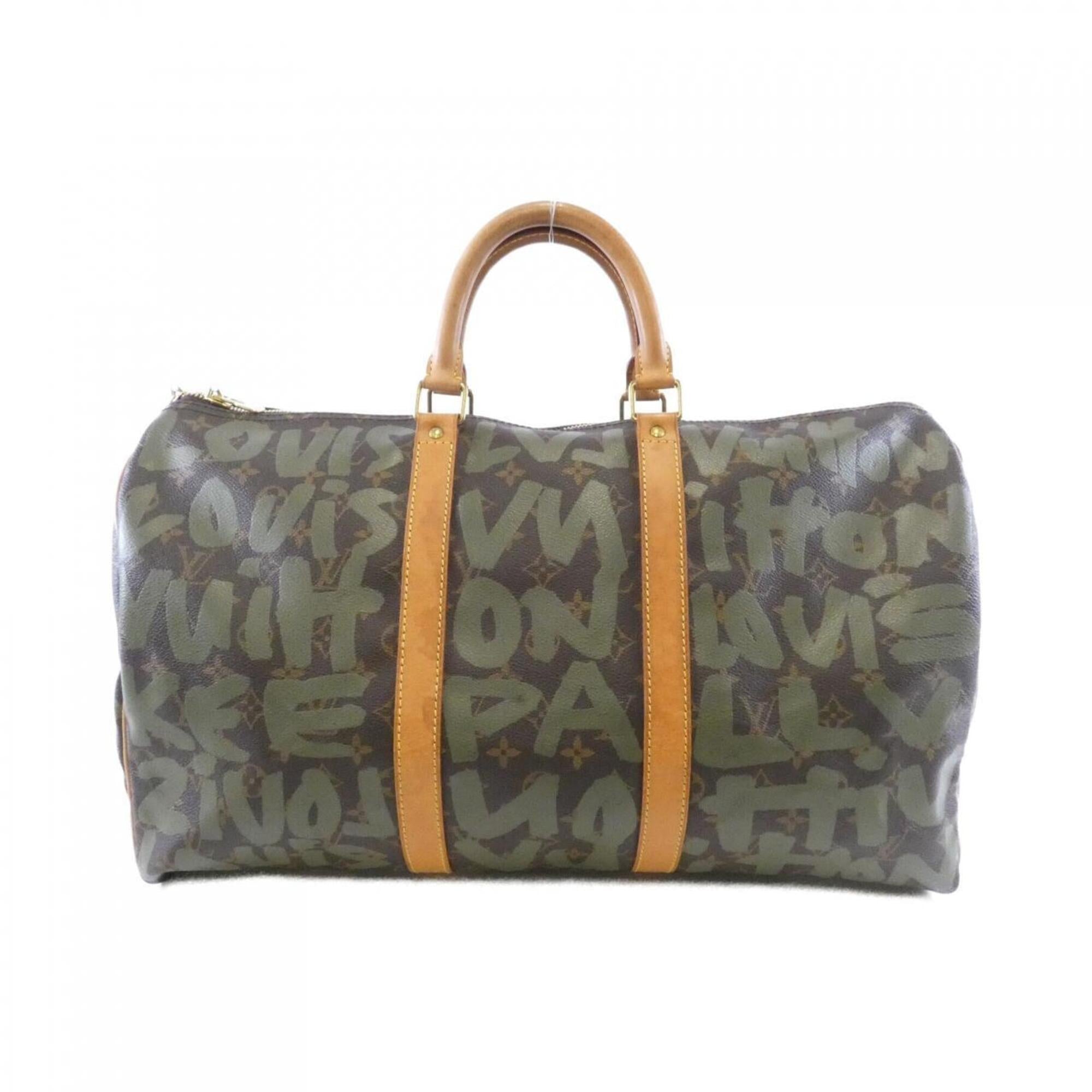 Louis Vuitton Khaki Marron Coated Canvas Boston Bag (Pre-Owned)