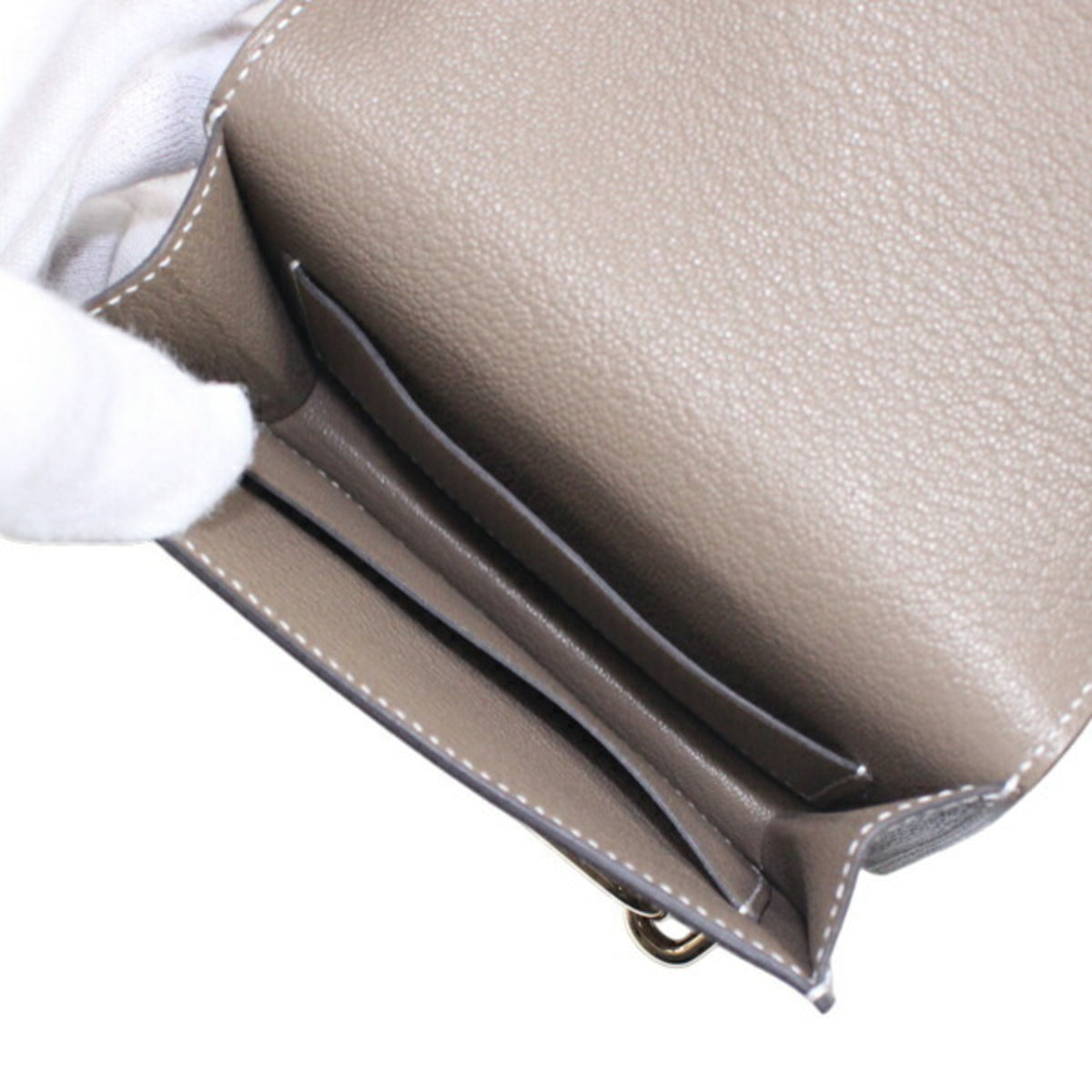 Hermes Etoupe Gray Chevre Myzore Leather Wallet (Bi-Fold) (Pre-Owned)