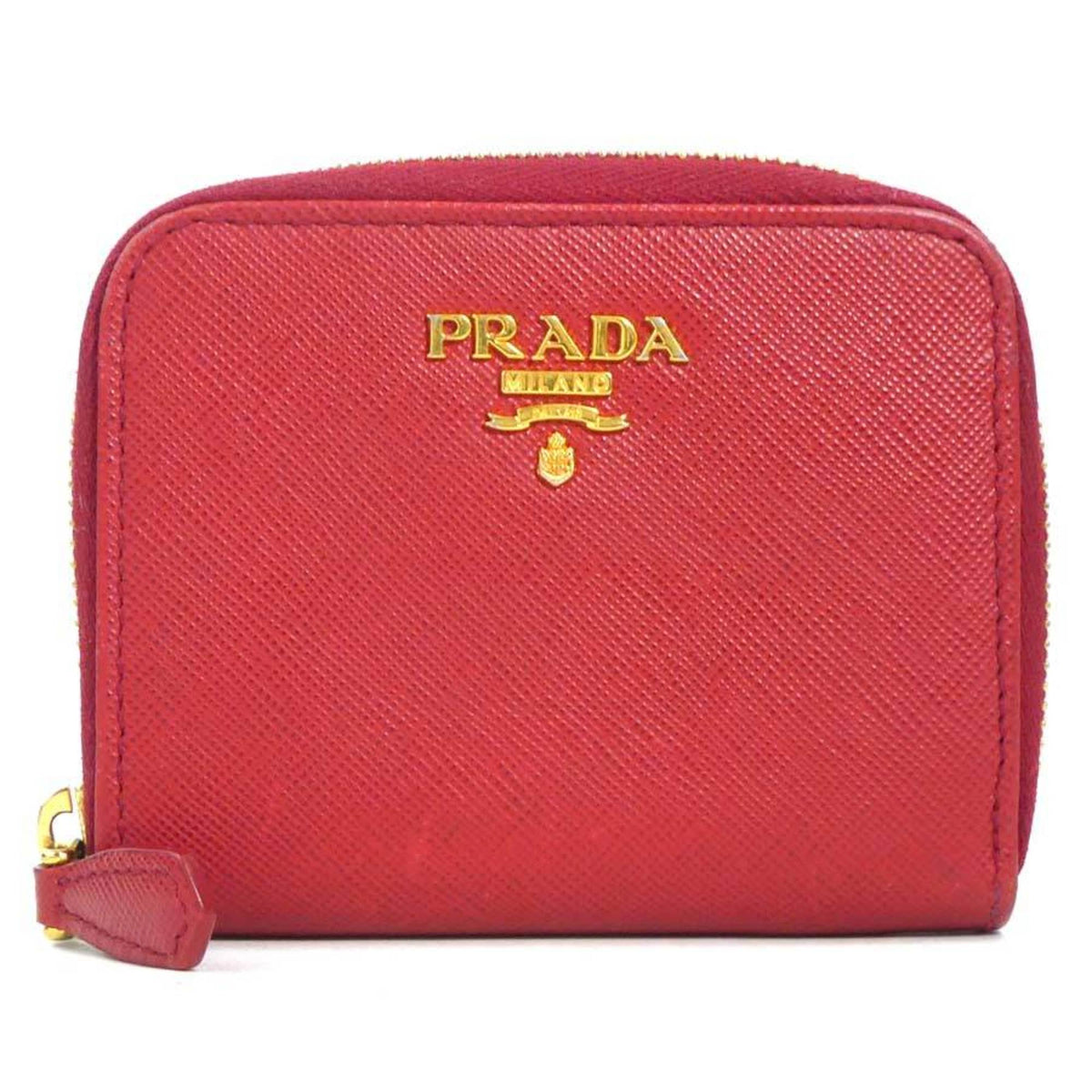 Prada Red Color Leather Coin Purse/Coin Case (Pre-Owned)