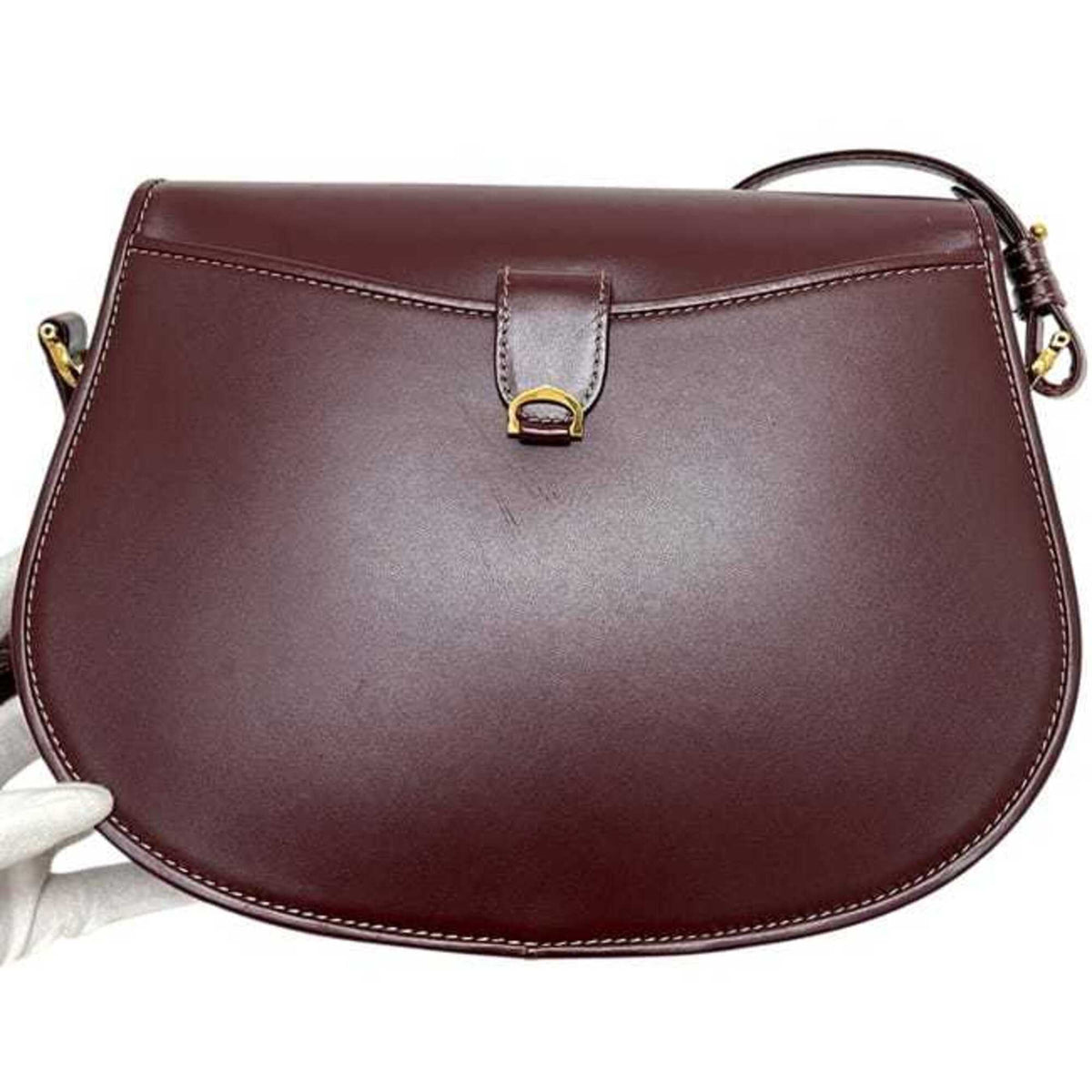 Cartier Bordeaux Leather Shoulder Bag (Pre-Owned)