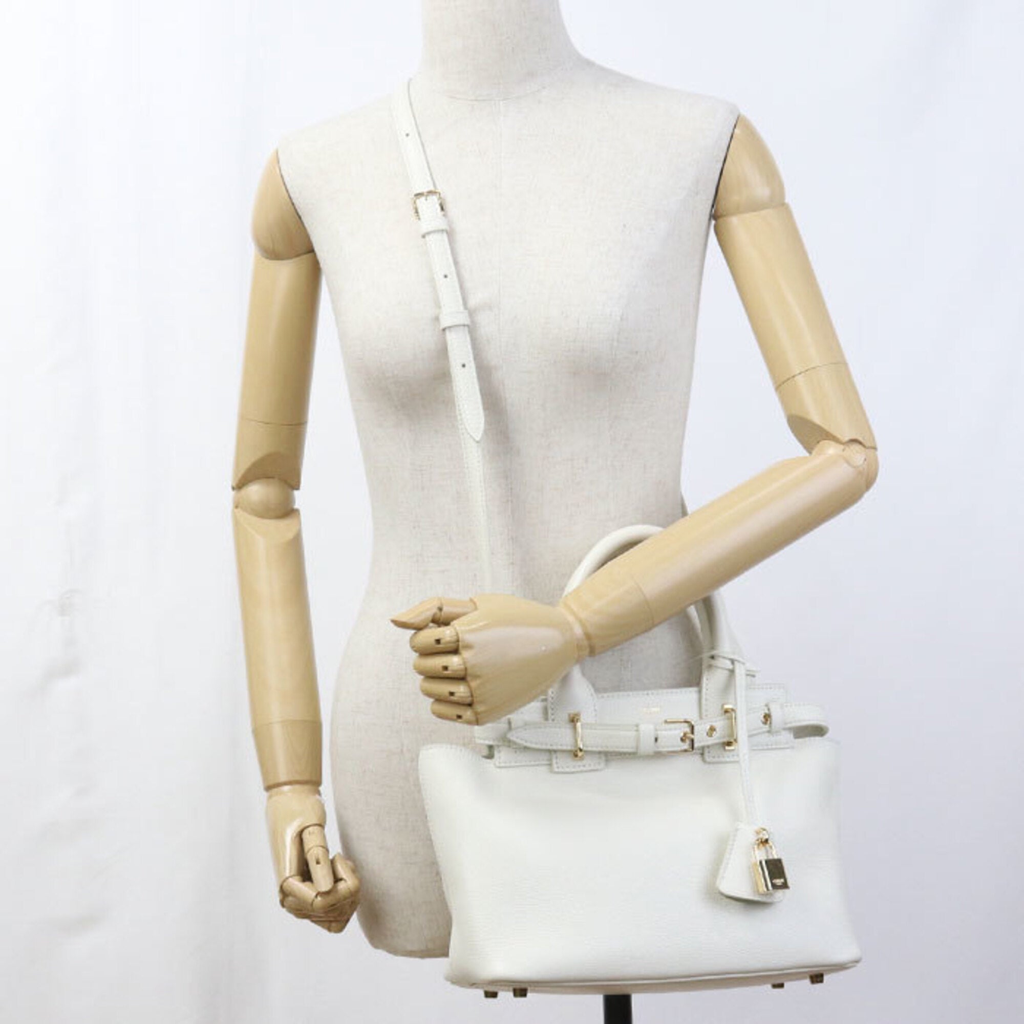 Celine White Leather Tote Bag (Pre-Owned)