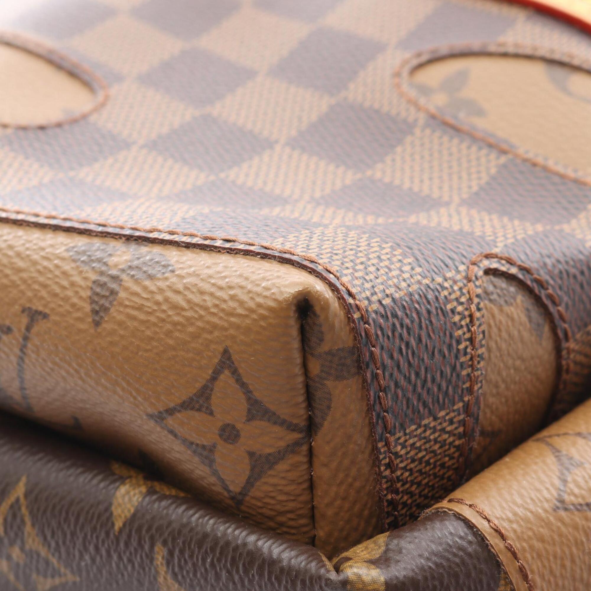 Louis Vuitton Brown Coated Canvas Leather Backpack (Pre-Owned)