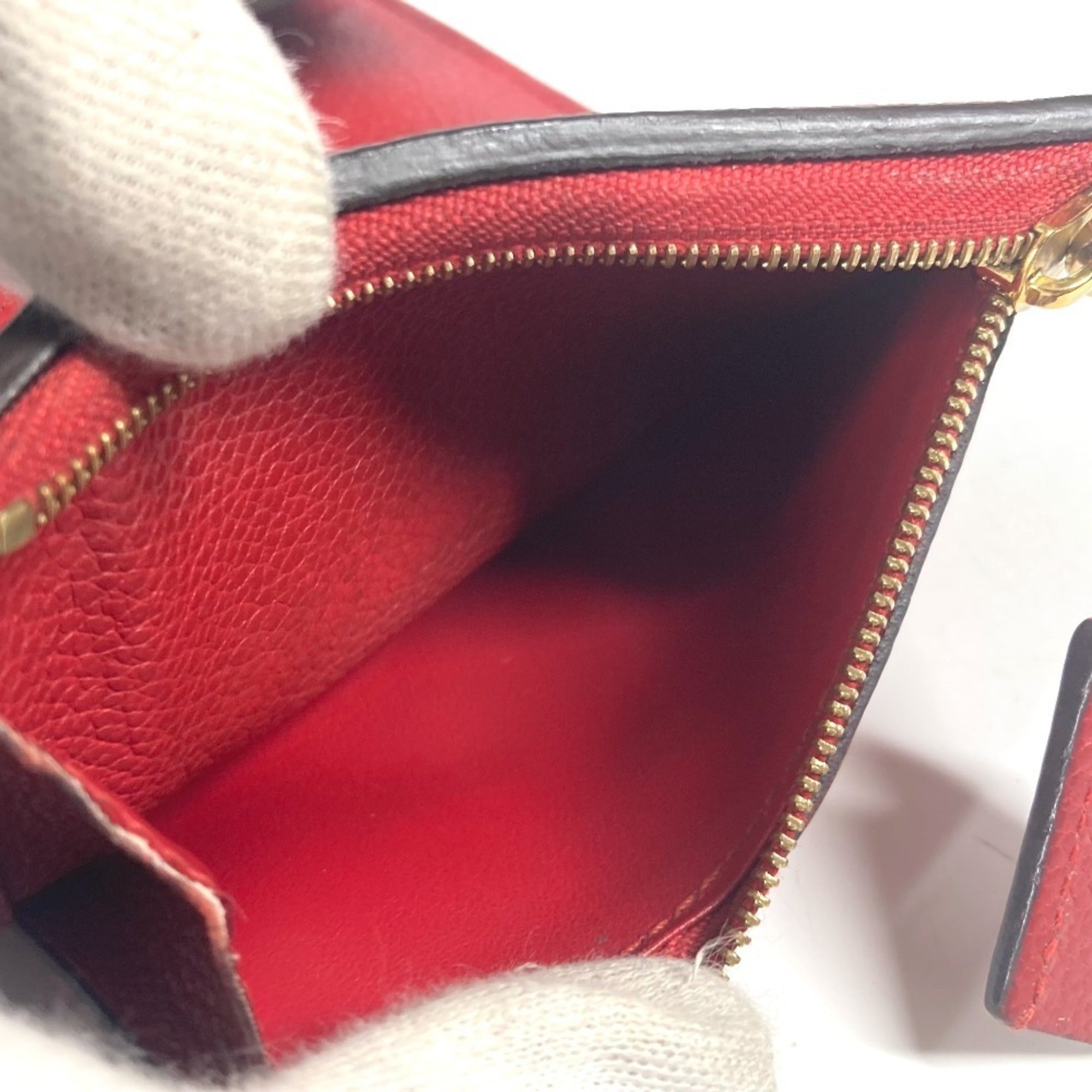 Louis Vuitton Cerise Red Color Monogram Empreinte Wallet (Tri-Fold) (Pre-Owned)