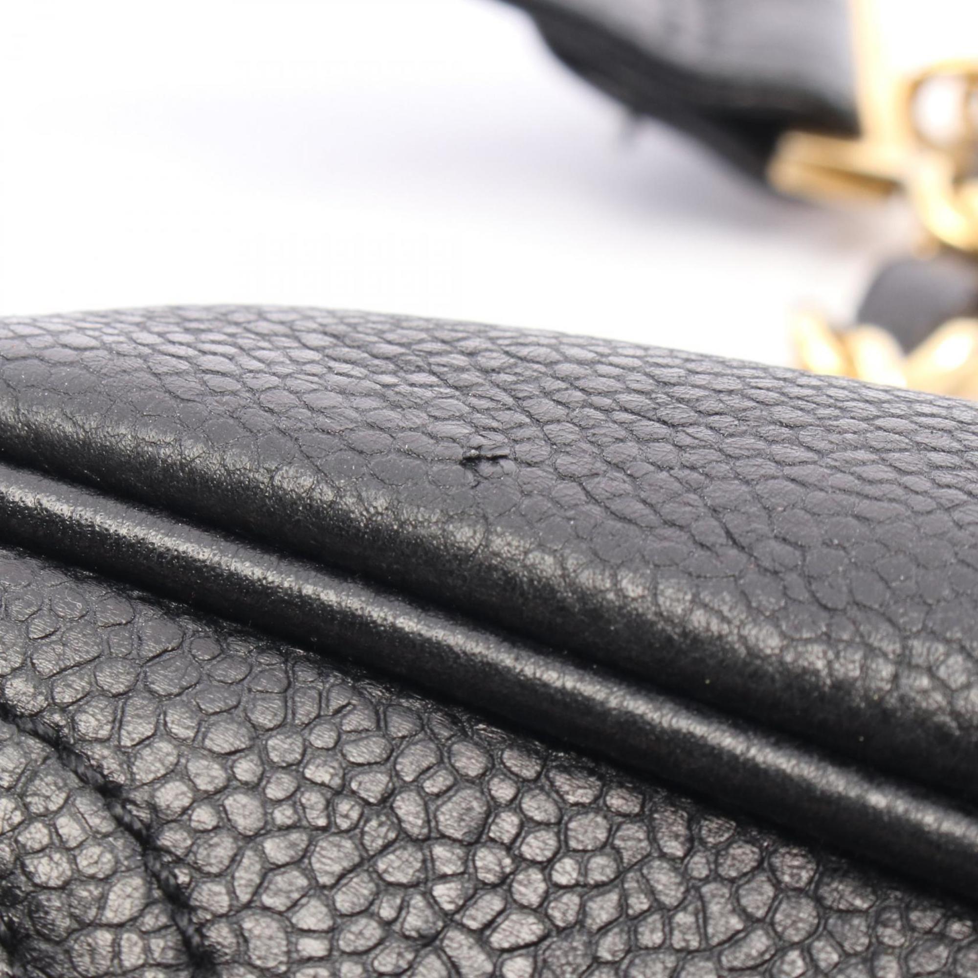 Chanel Black Leather Backpack Handbag (Pre-Owned)
