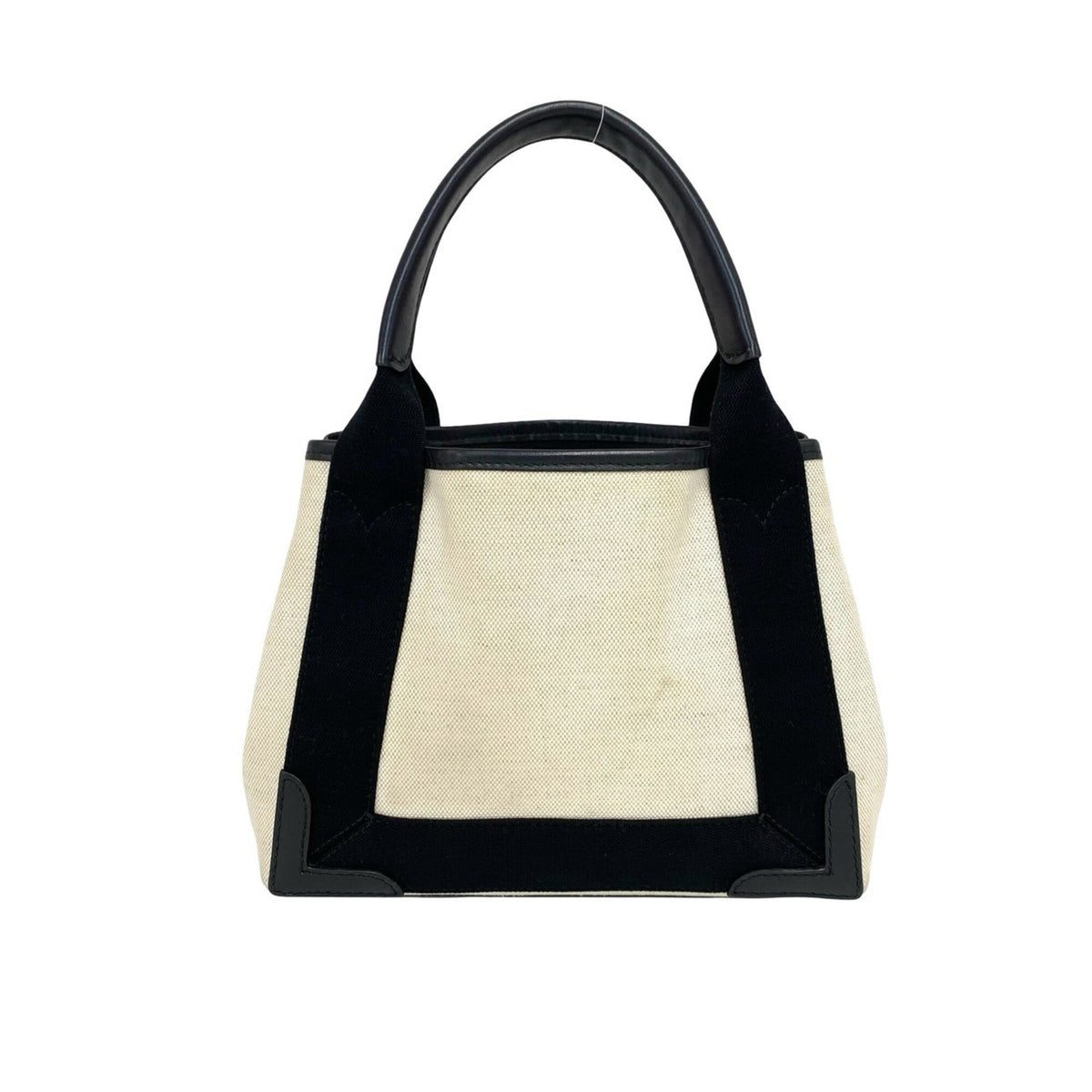Balenciaga Black Ivory Canvas Leather Pouch Shoulder Bag Tote Bag (Pre-Owned)