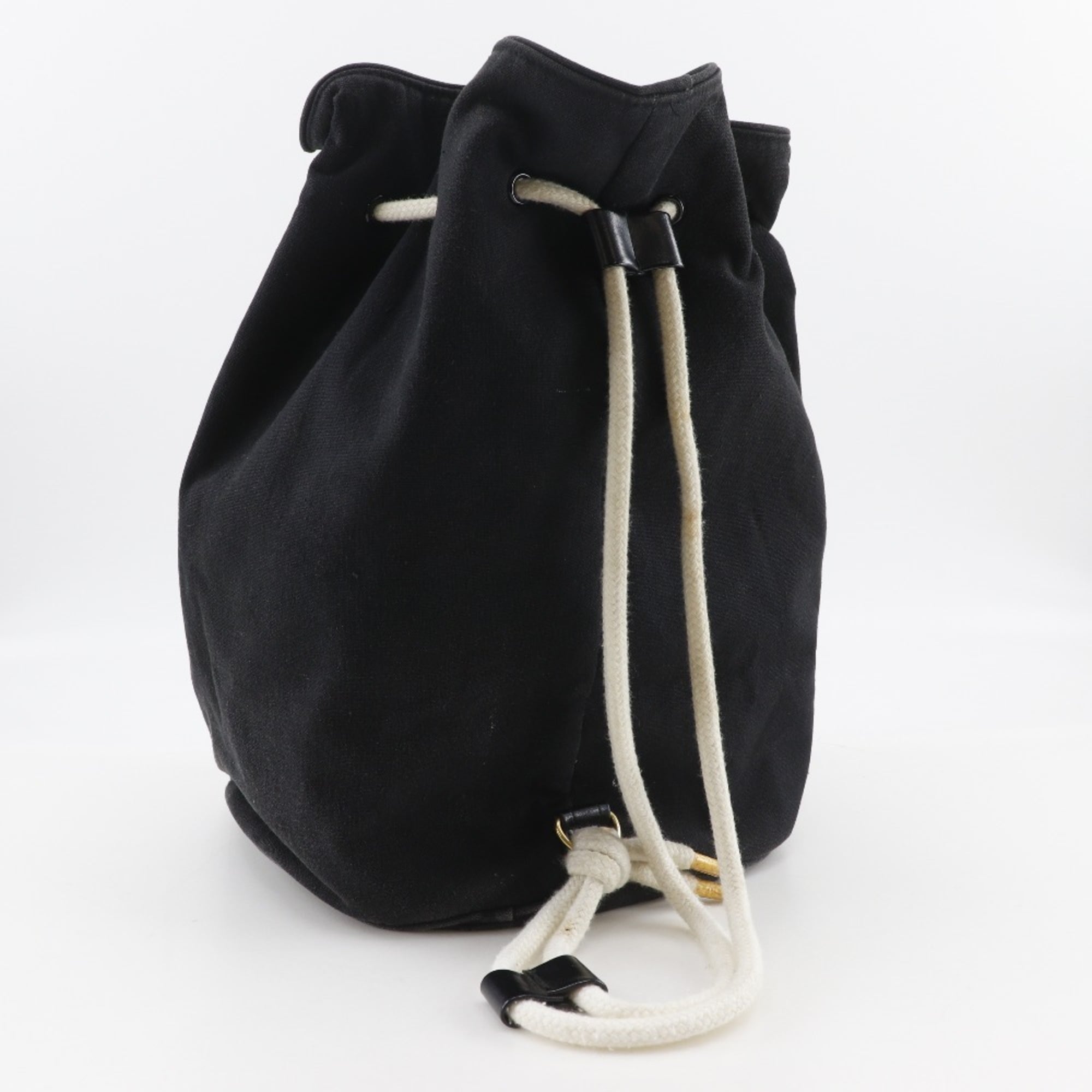 Chanel Black Cotton Shoulder Bag (Pre-Owned)