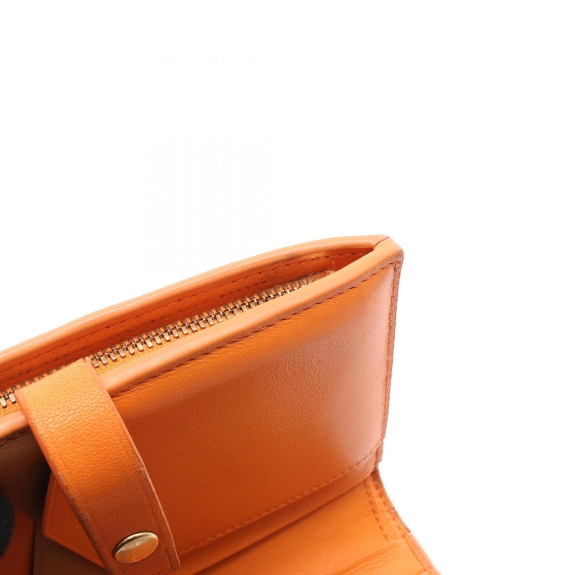 Bottega Veneta Brown Orange Leather Wallet (Bi-Fold) (Pre-Owned)