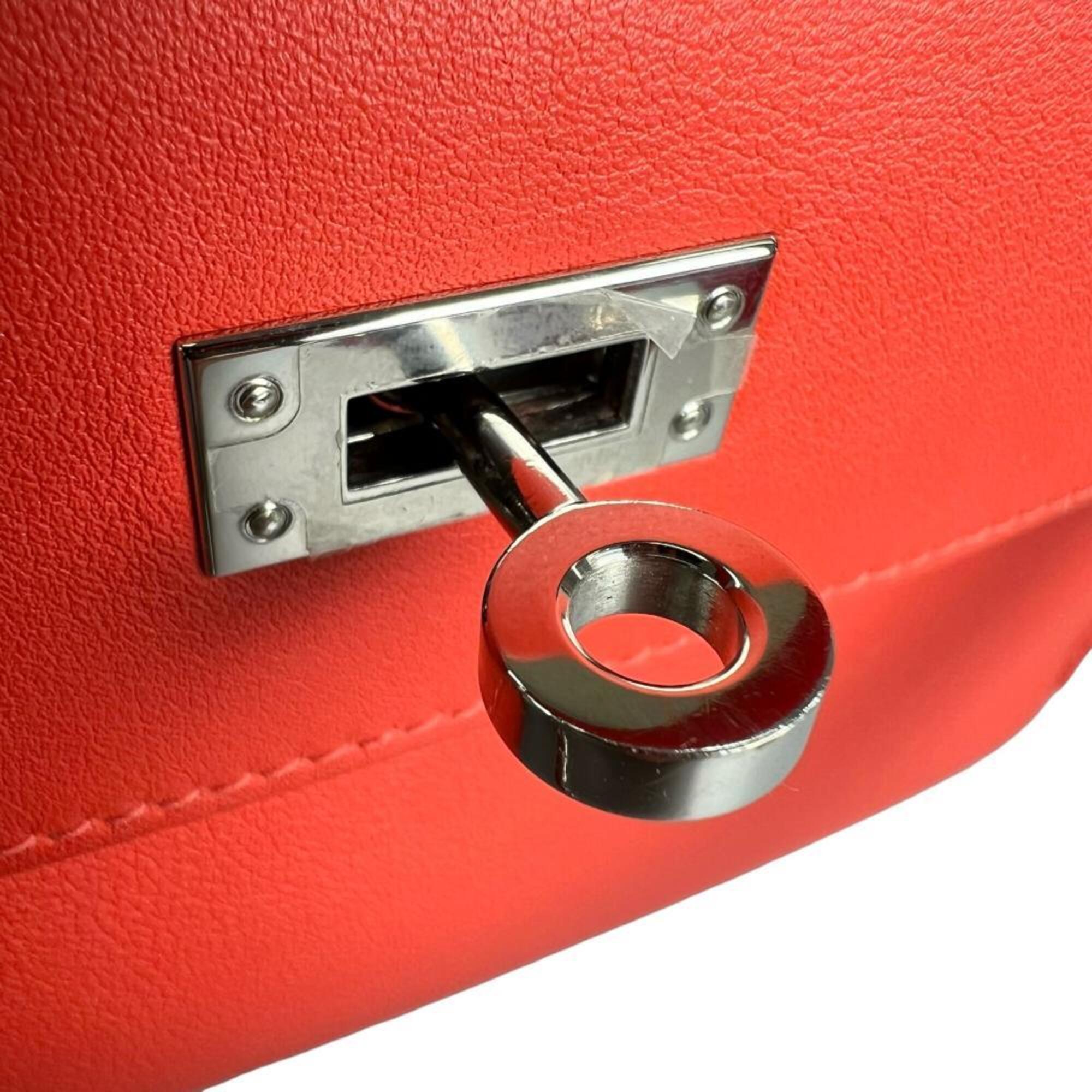 Hermes Red Color Swift Leather Clutch Bag Handbag (Pre-Owned)