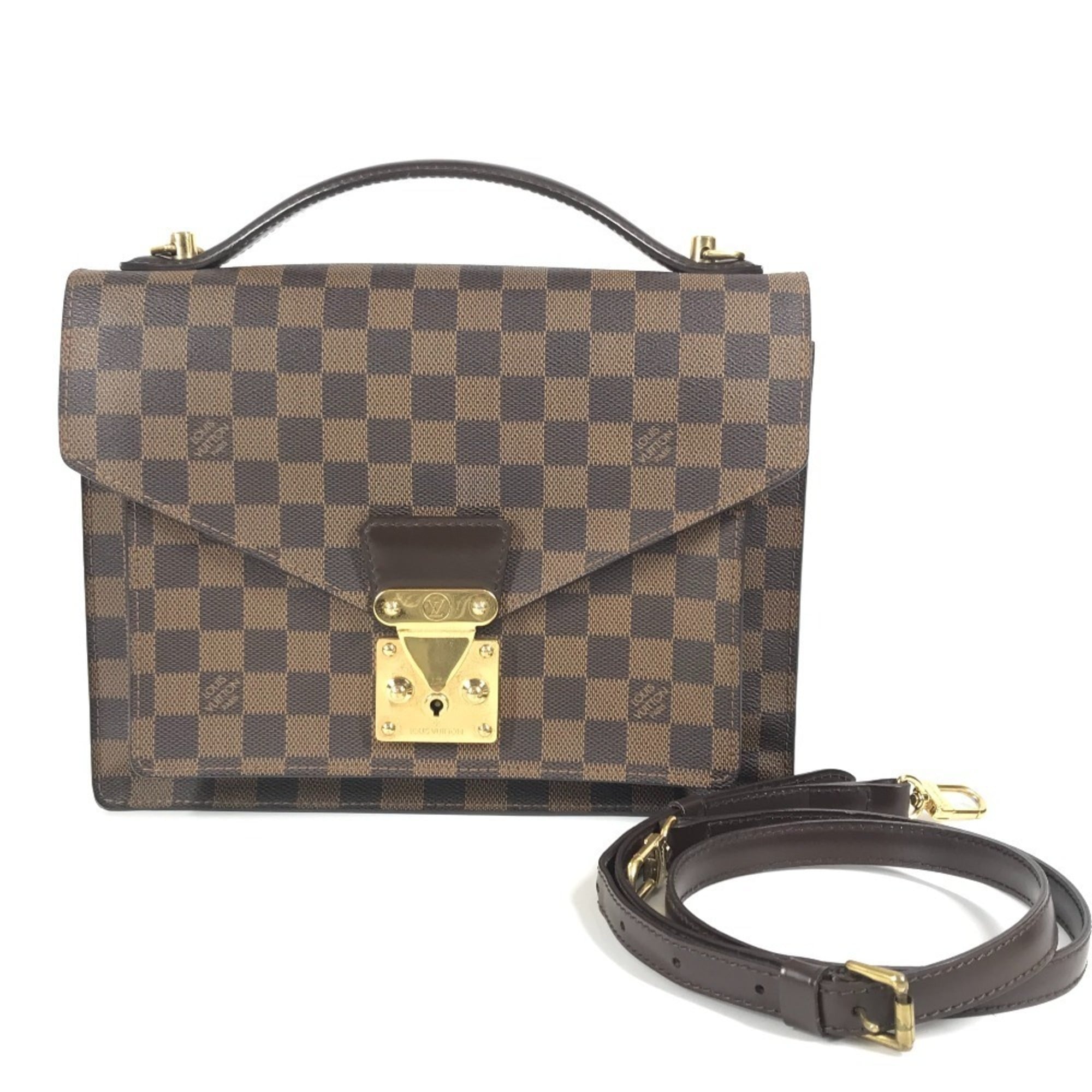 Louis Vuitton Brown Ebene Damier Canvas Handbag Shoulder Bag (Pre-Owned)