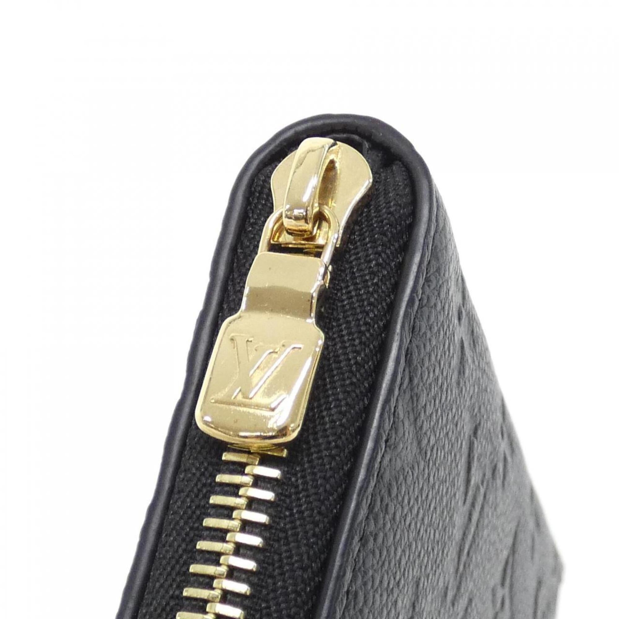 Louis Vuitton Black Leather Long Wallet (Bi-Fold) (Pre-Owned)