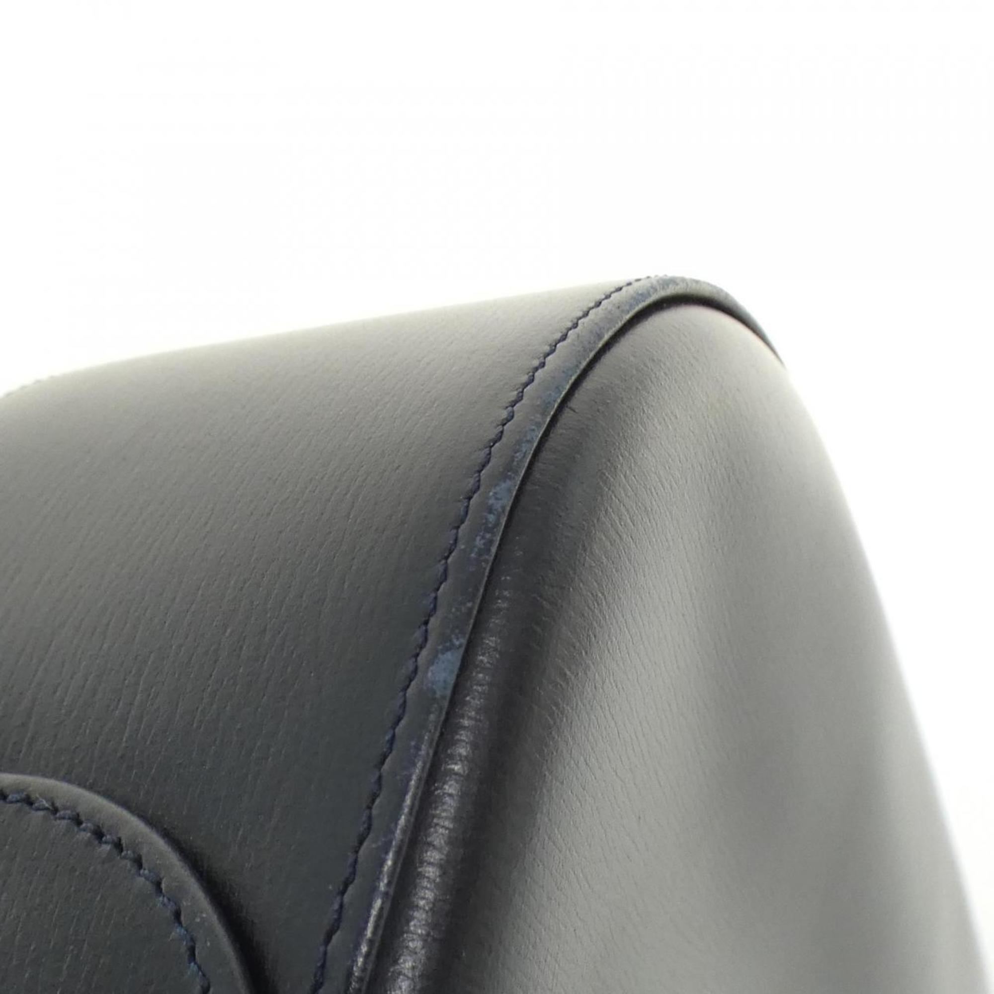 Cartier Navy Leather Shoulder Bag (Pre-Owned)