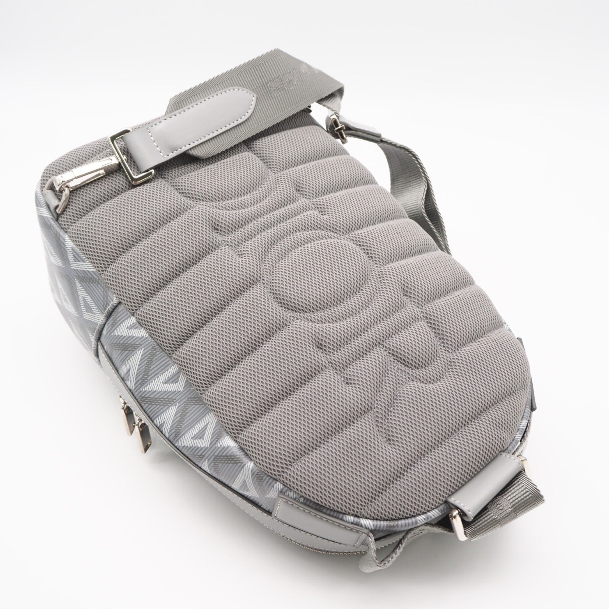 Christian Dior Gray Coated Canvas Leather Sling Bag (Pre-Owned)