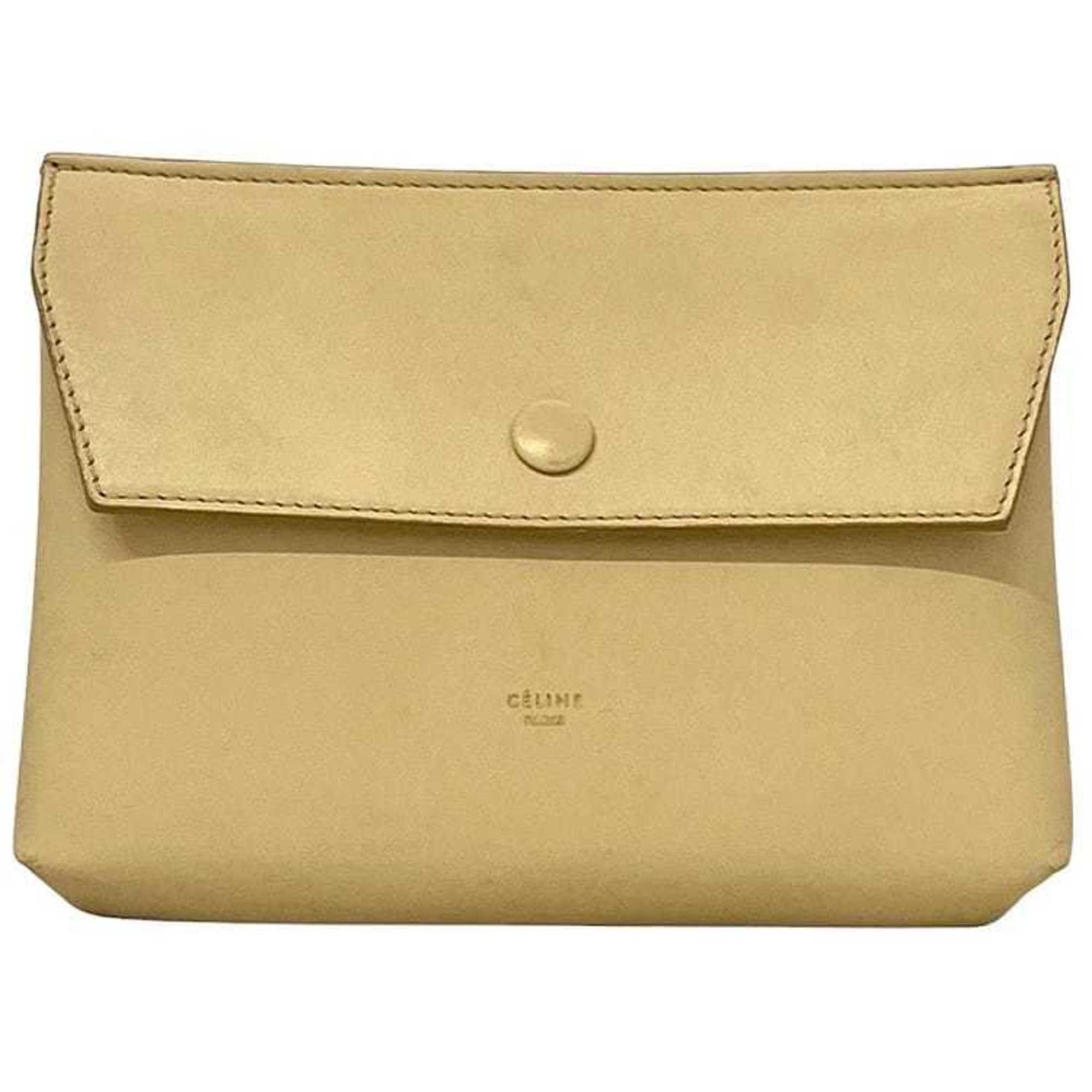Celine Beige Leather Pouch (Pre-Owned)