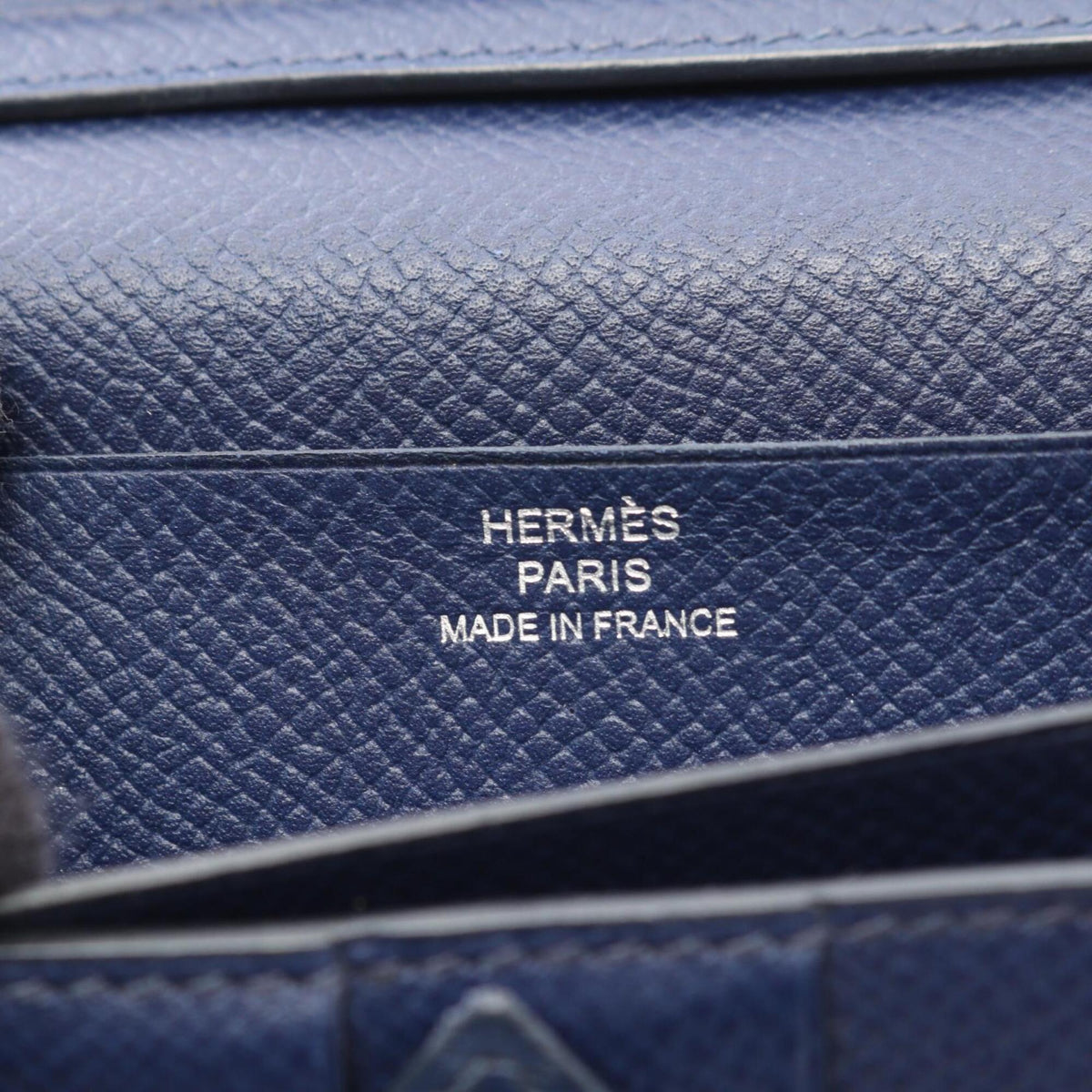 Hermes Bleu Saphir Blue Blue Paradise Navy Epsom Leather Long Wallet (Bi-Fold) (Pre-Owned)