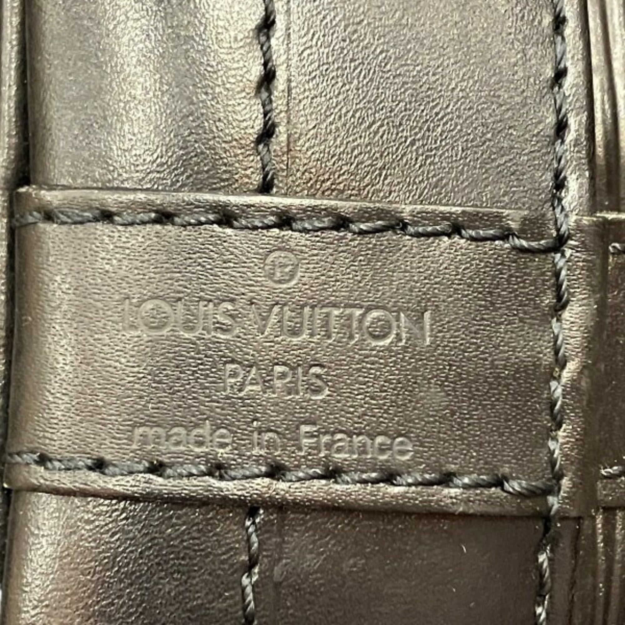 Louis Vuitton Black Noir Leather Handbag Shoulder Bag Tote Bag (Pre-Owned)