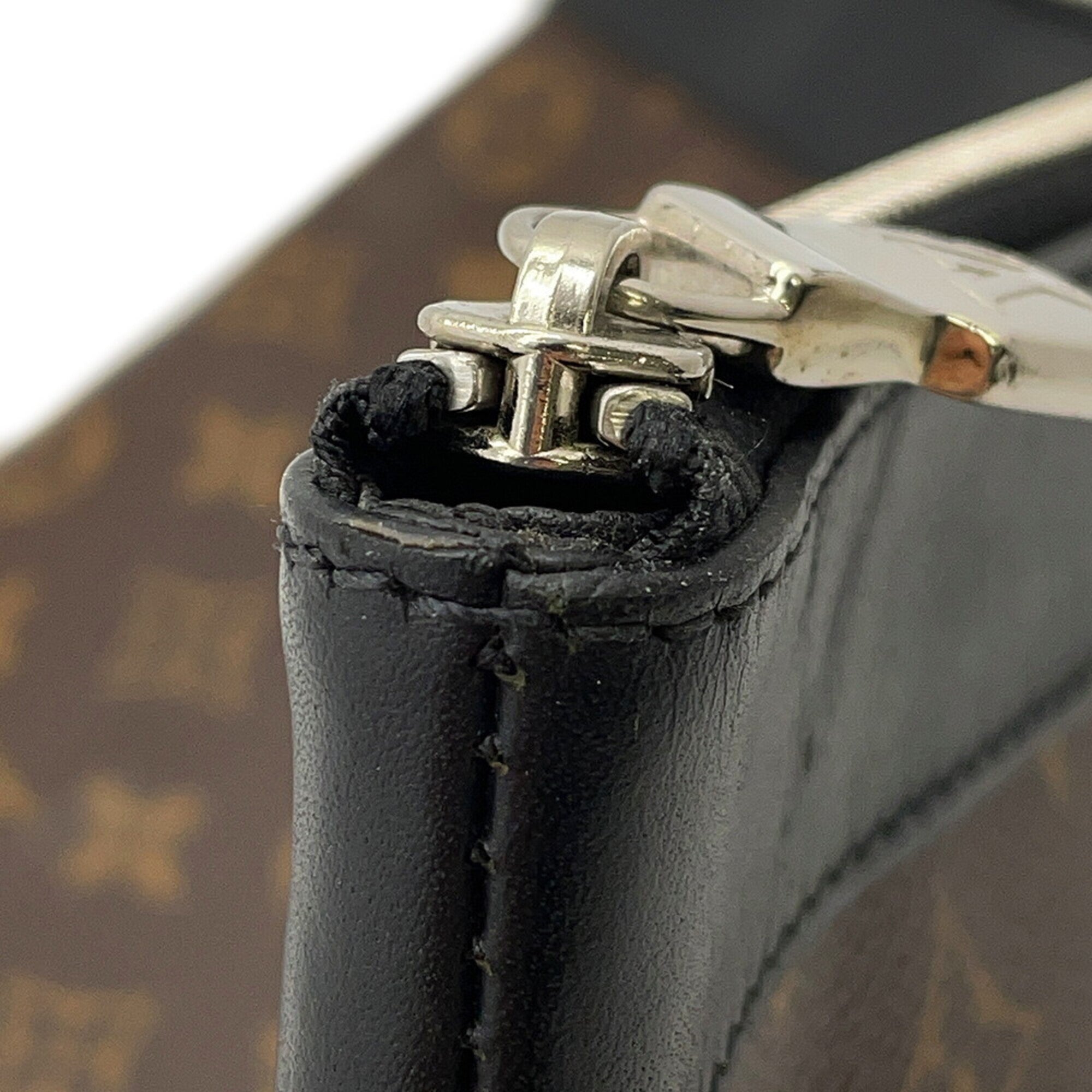 Louis Vuitton Monogram Macassar Black Noir Clutch Bag Handbag (Pre-Owned)