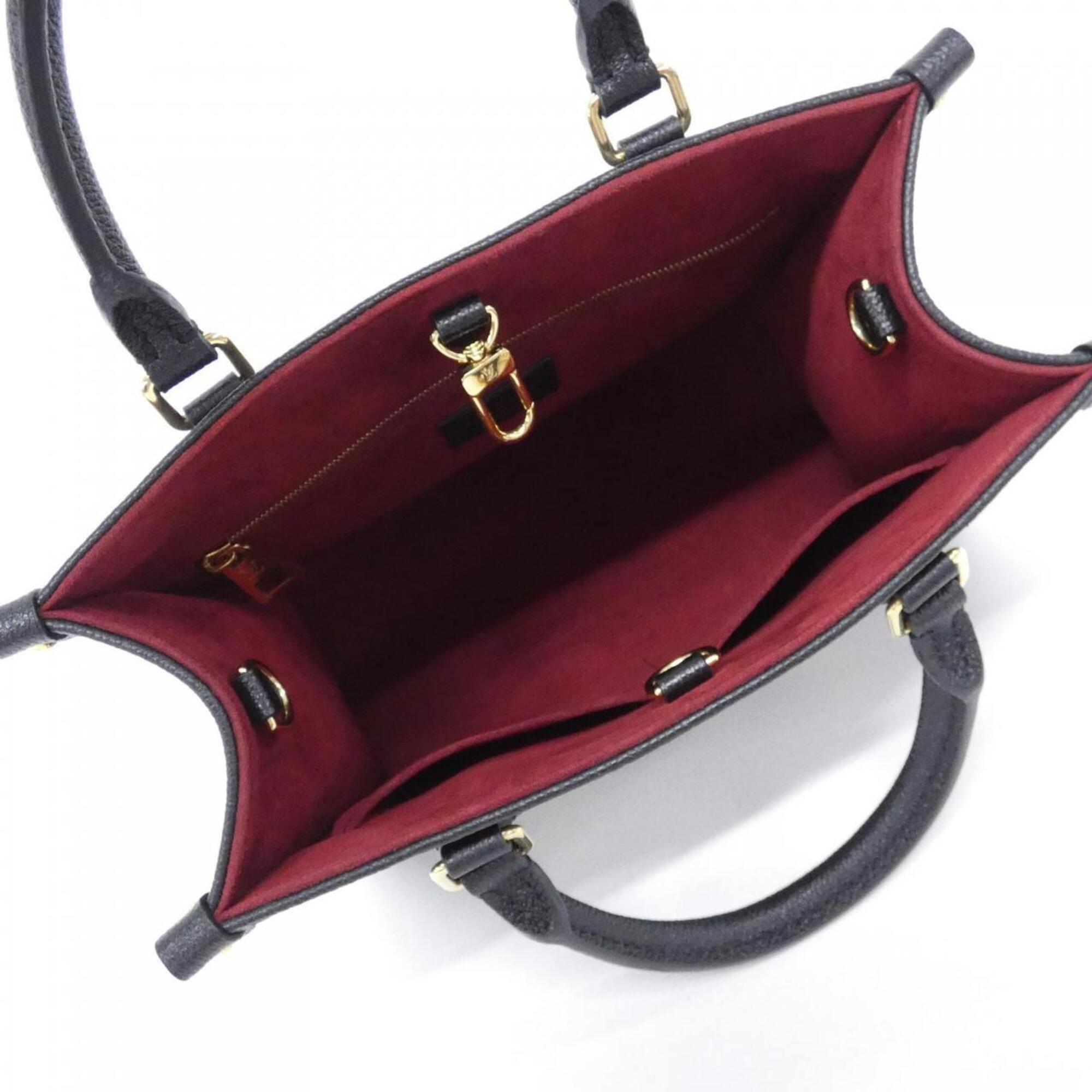 Louis Vuitton Beige Black Leather Handbag (Pre-Owned)