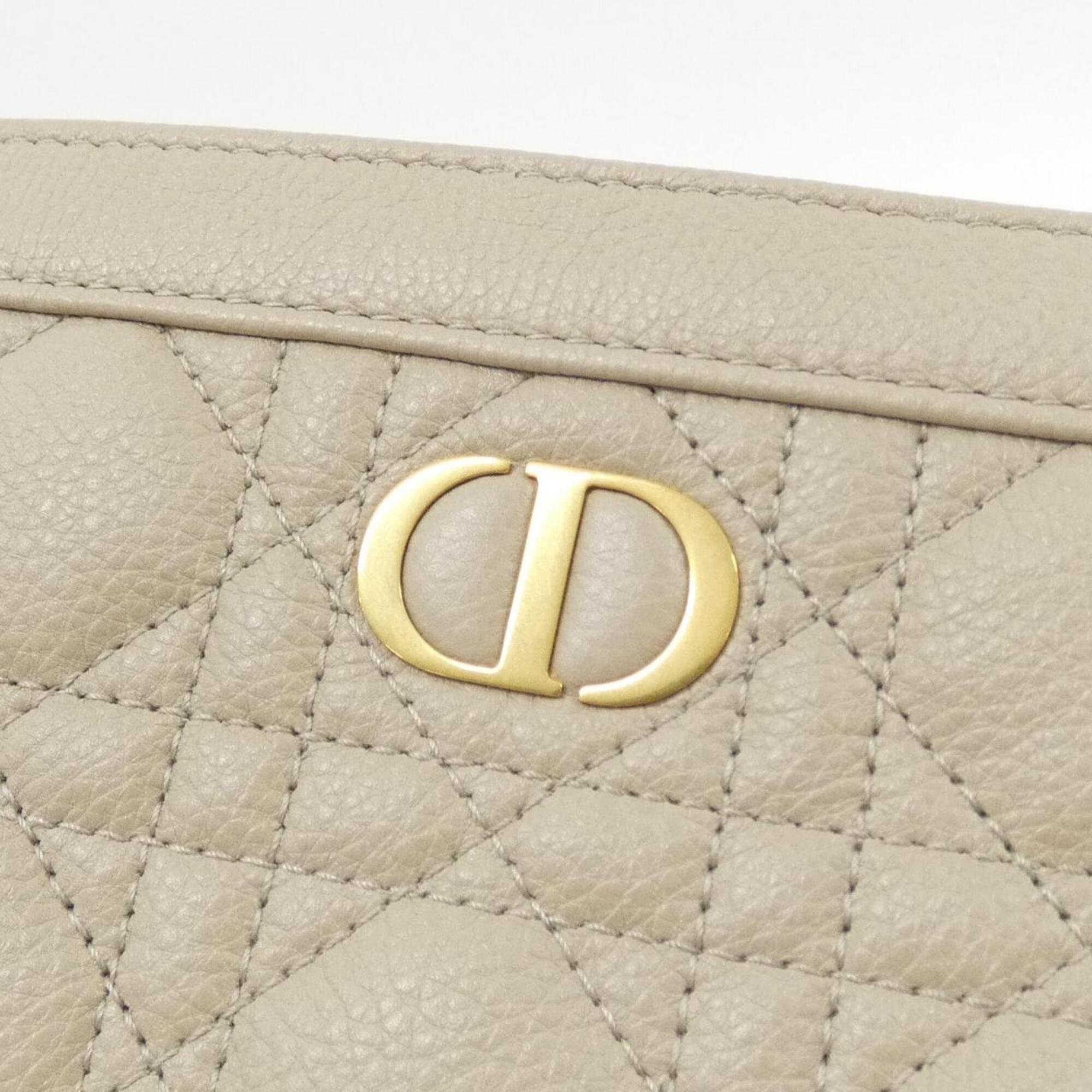 Christian Dior Sand Leather Handbag Pouch Shoulder Bag (Pre-Owned)