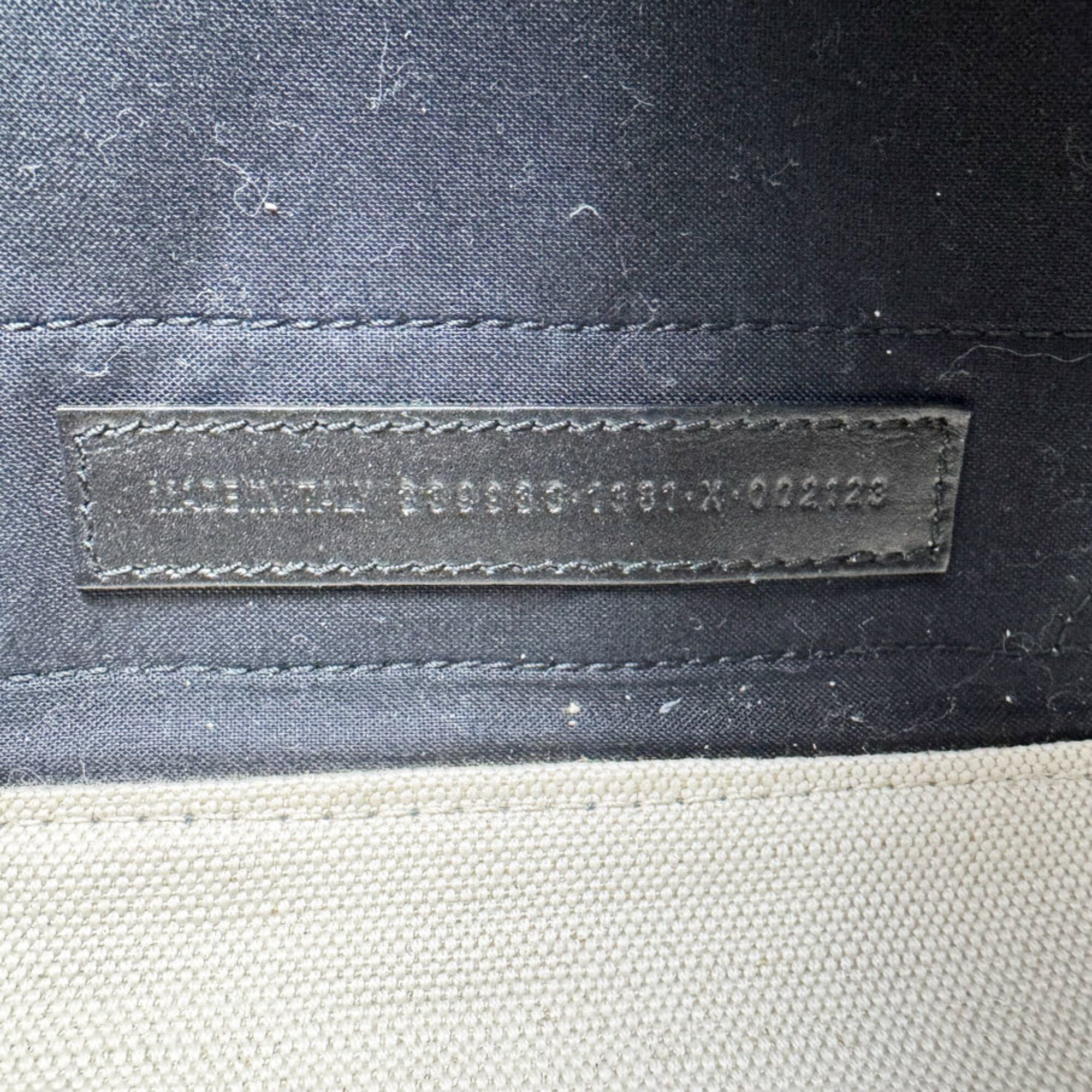 Balenciaga Gray Ivory Canvas Leather Handbag (Pre-Owned)