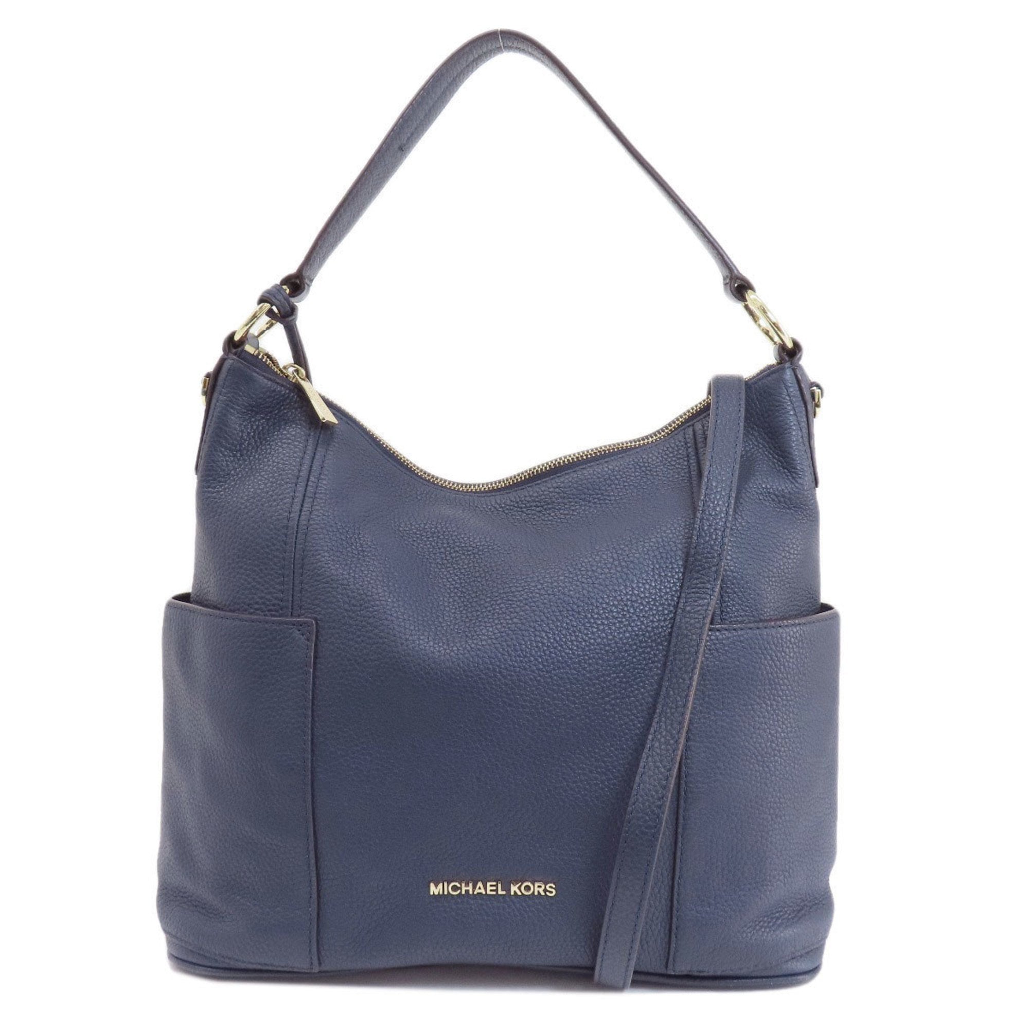 Michael Kors Navy Leather Shoulder Bag (Pre-Owned)